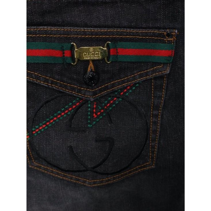 Gucci Vintage Gucci Faded Spell Out Wide Leg Denim Jeans Size US 34 / EU 50 - 13 Thumbnail