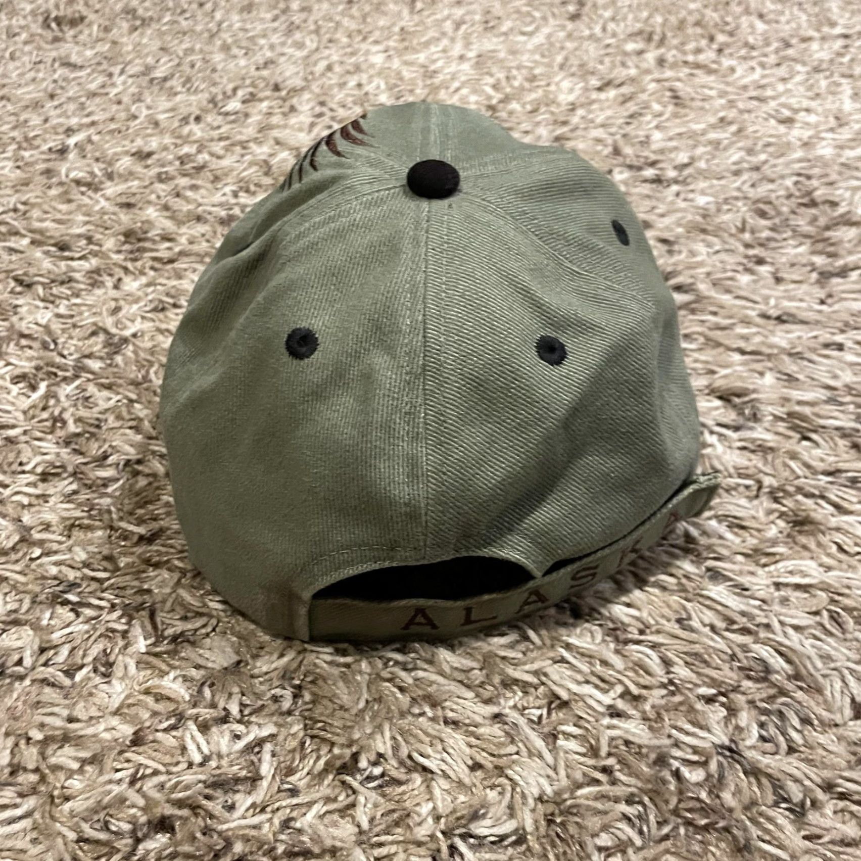 Vintage VINTAGE Alaska Bald Eagle Hat Strap Back Green Black Arctic Circle Size ONE SIZE - 7 Thumbnail