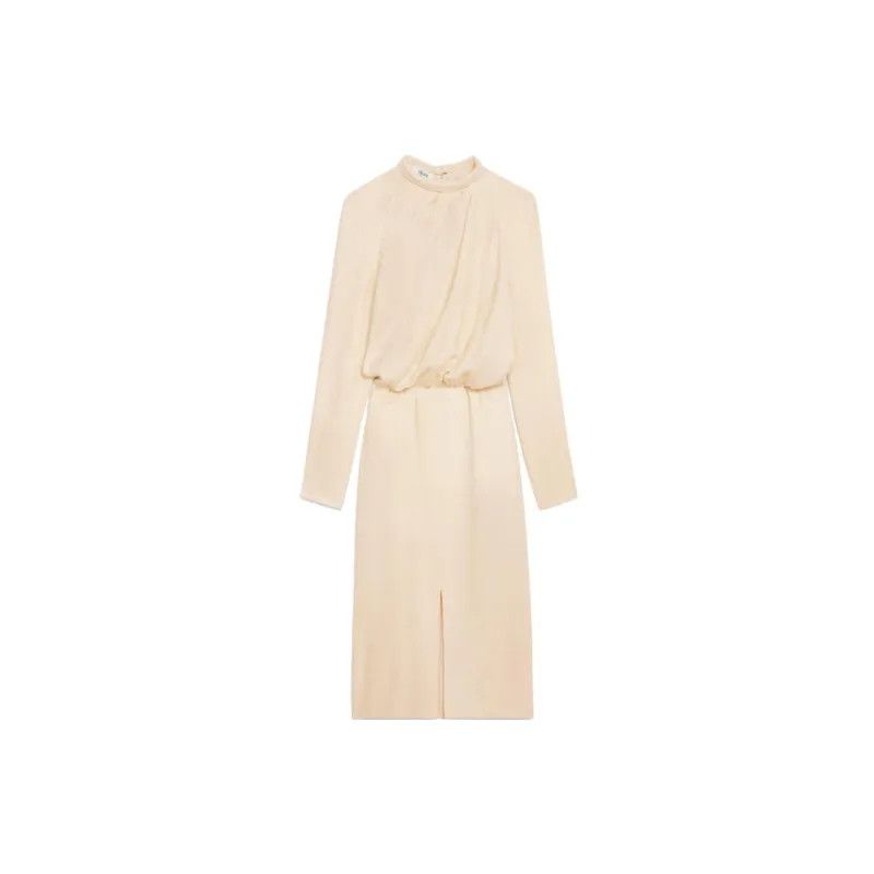 Celine o1bcso1str0225 2R82F326S Midi Dress in Cream Size XS / US 0-2 / IT 36-38 - 1 Thumbnail
