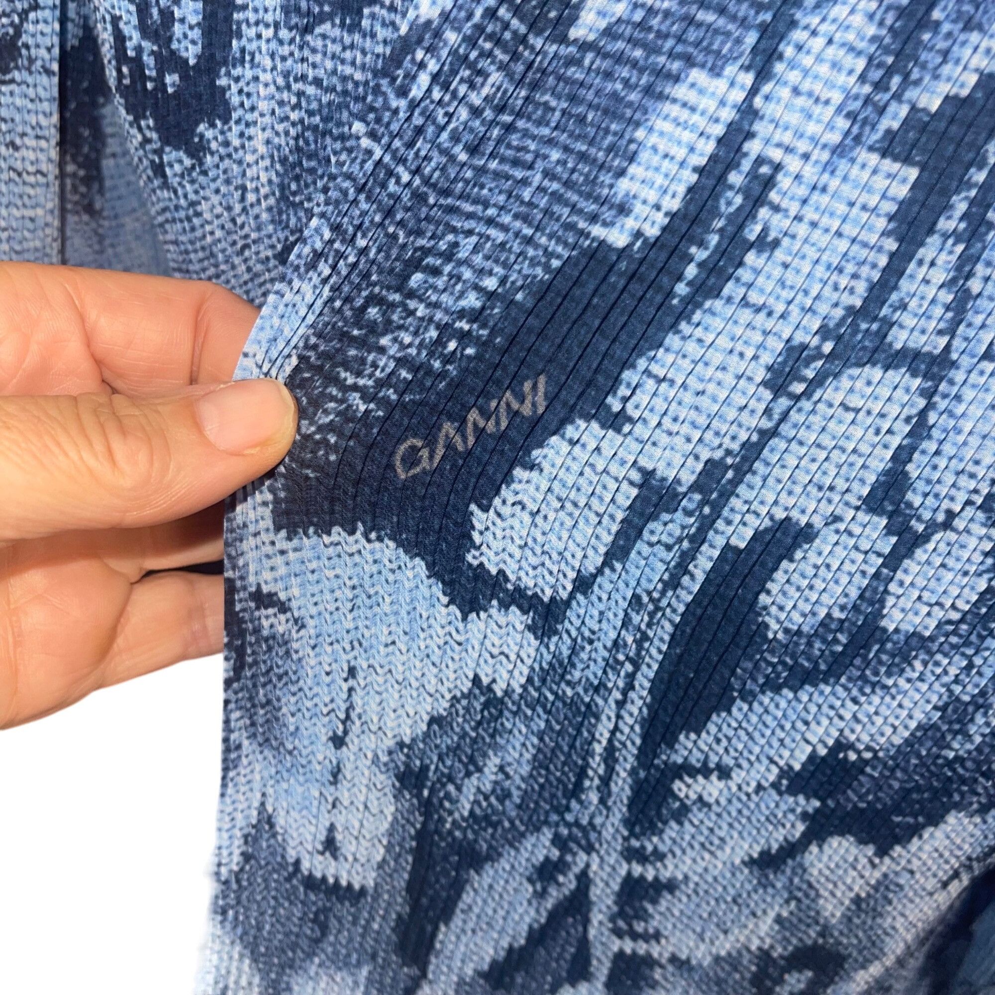 Ganni Ganni Womens Blouse Size 34 Blue Pleated Georgette Size XXS / US 00 / IT 34 - 4 Thumbnail