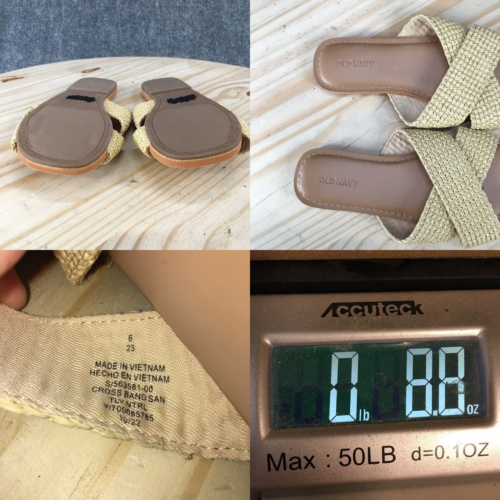Old Navy Old Navy Sandals Women Cross Band Slide Comfortable Casual Flat Beige Brown Shoes 6 Womens Size US 6 / IT 36 - 9 Thumbnail