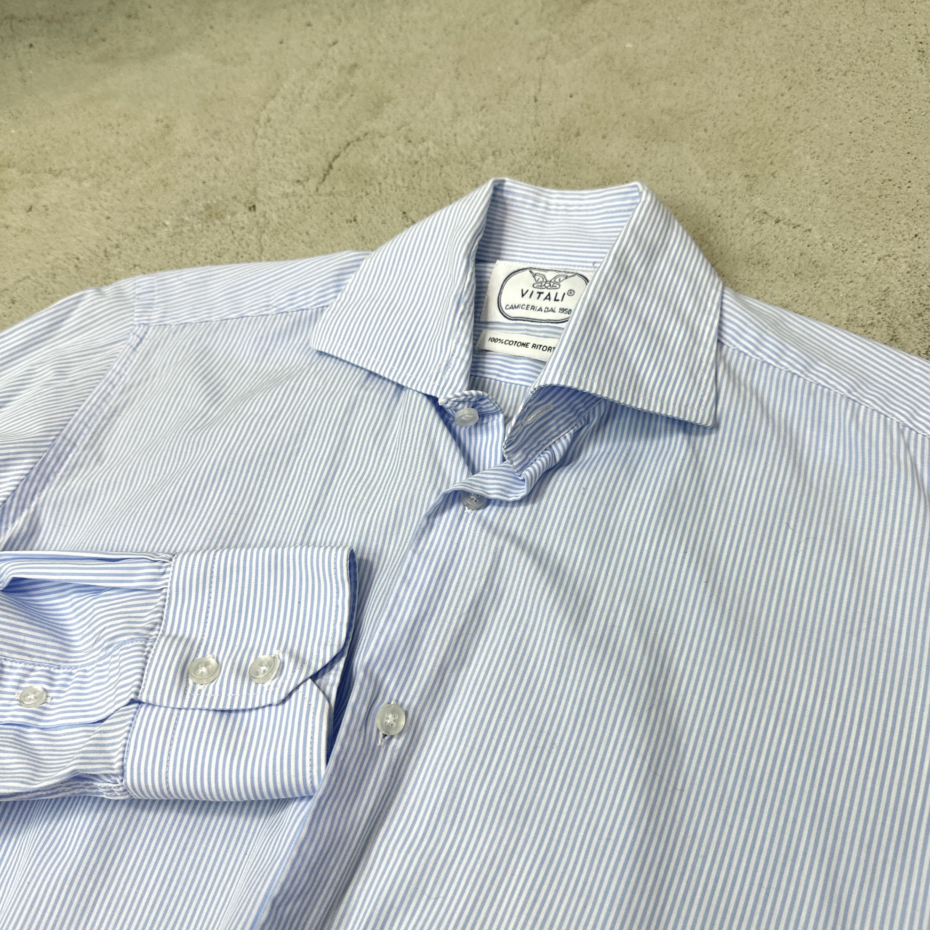 Vintage Vintage Striped Button Up Vitali Camiceria Sartorial Shirt Size US S / EU 44-46 / 1 - 6 Thumbnail