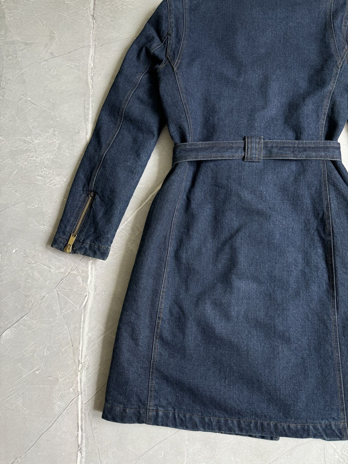 Dolce & Gabbana Vintage 00s Dolce & Gabbana Denim Biker Trench Coat Jacket Size S / US 4 / IT 40 - 19 Thumbnail