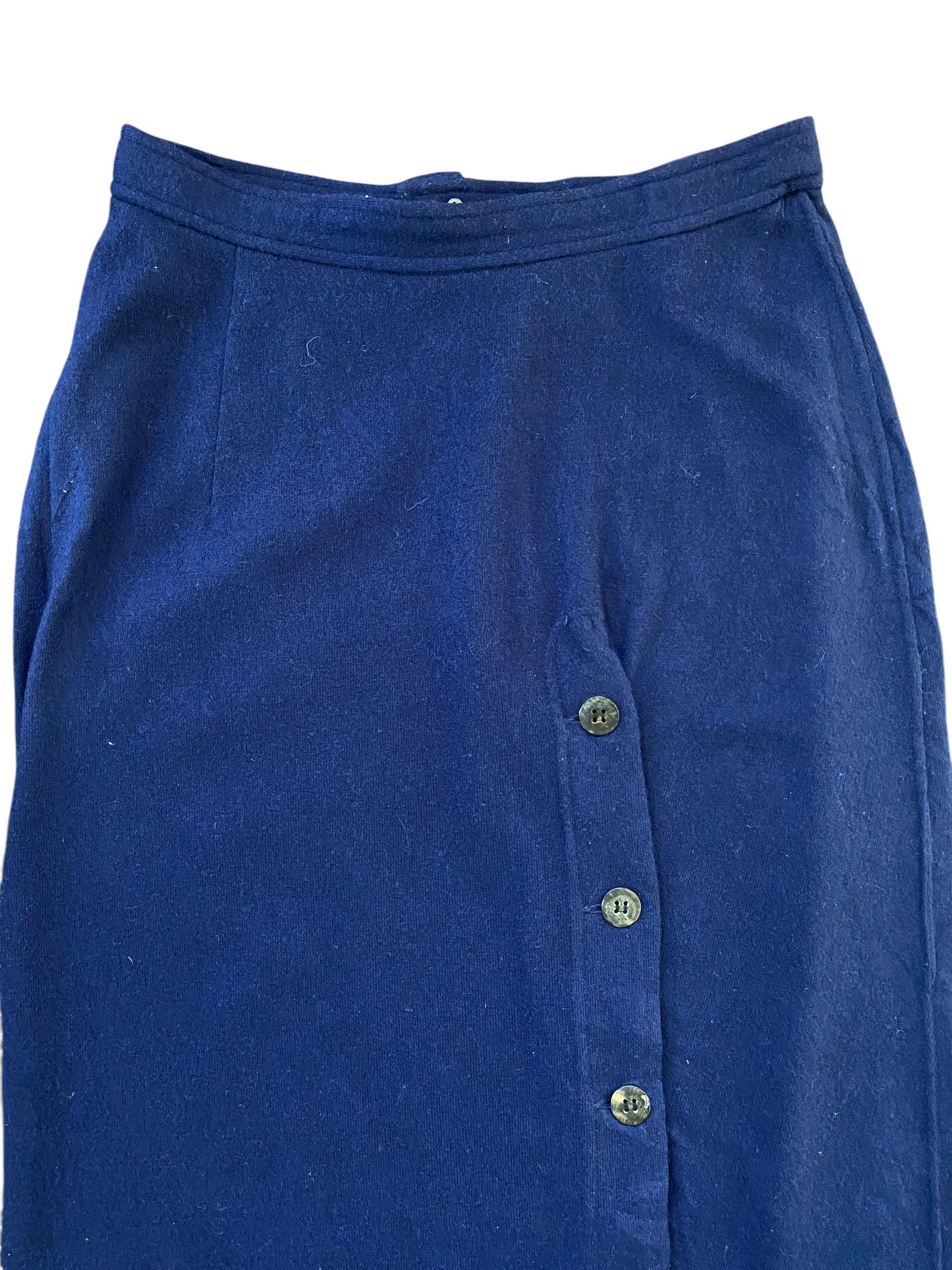 Comme des Garcons × Designer × Vintage 80s Comme des garcons Rei Kawakubo wool button midi skirt Size 24" / US 00 / IT 34 - 4 Thumbnail