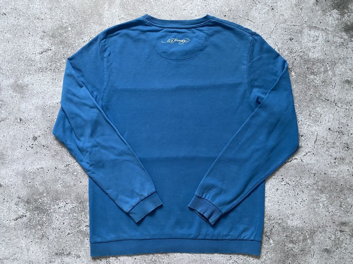 Ed Hardy × Japanese Brand × Vintage Ed Hardy Blue Colour-Block Sweatshirt Size US L / EU 52-54 / 3 - 8 Thumbnail