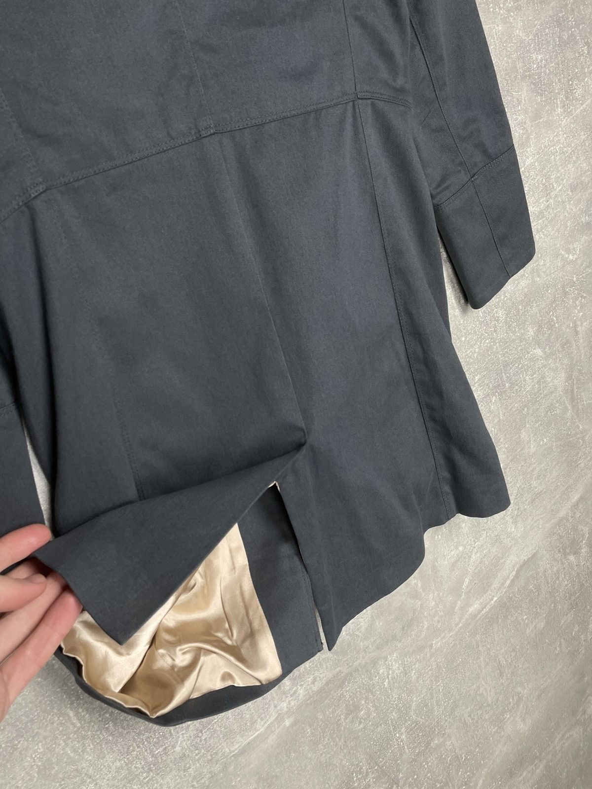 Sandro Sandro Blue Cotton Colarless Blazer Cape Coat Jacket Size XS / US 0-2 / IT 36-38 - 8 Thumbnail