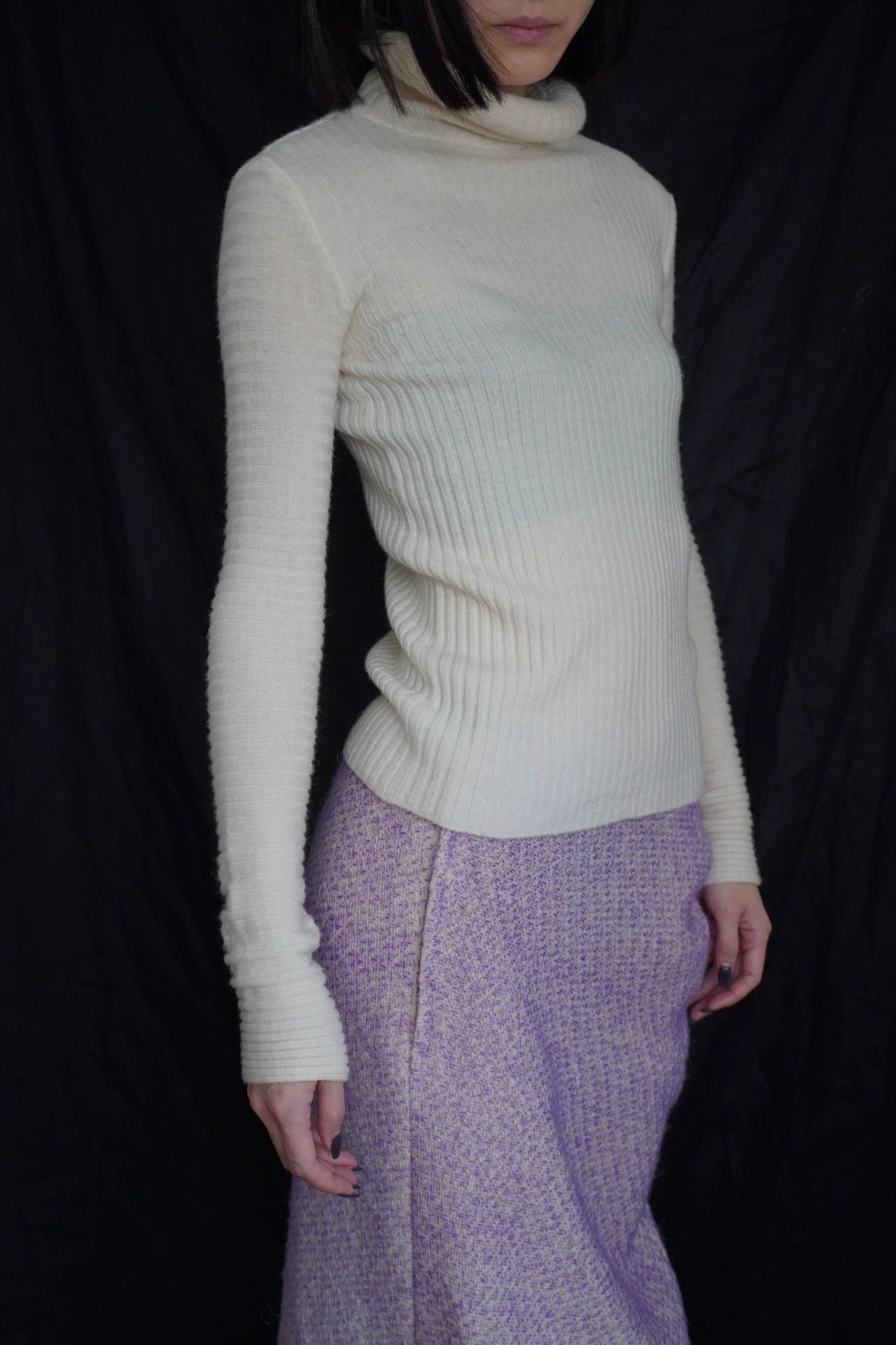 Jean Paul Gaultier JPG 1995 AW White Neck Circle Wool Knit Top XS Size XS / US 0-2 / IT 36-38 - 7 Thumbnail