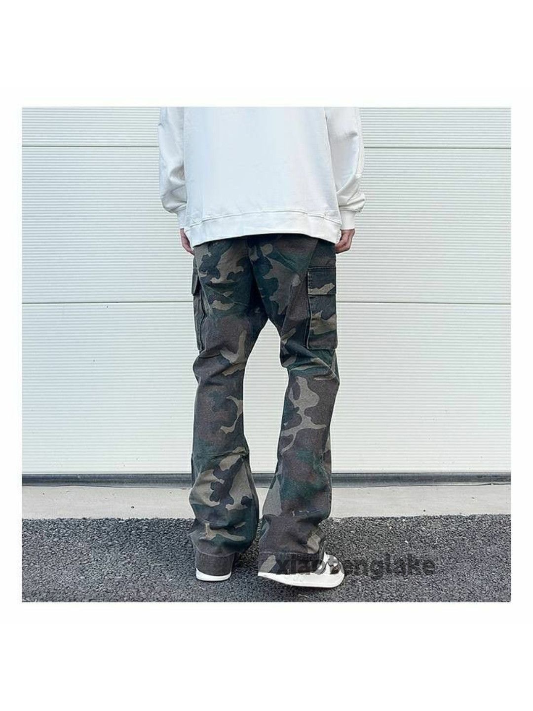 Designer × Japanese Brand × Vintage washed faded camo skate hiphop cargo flared pants Size US 32 / EU 48 - 1 Thumbnail