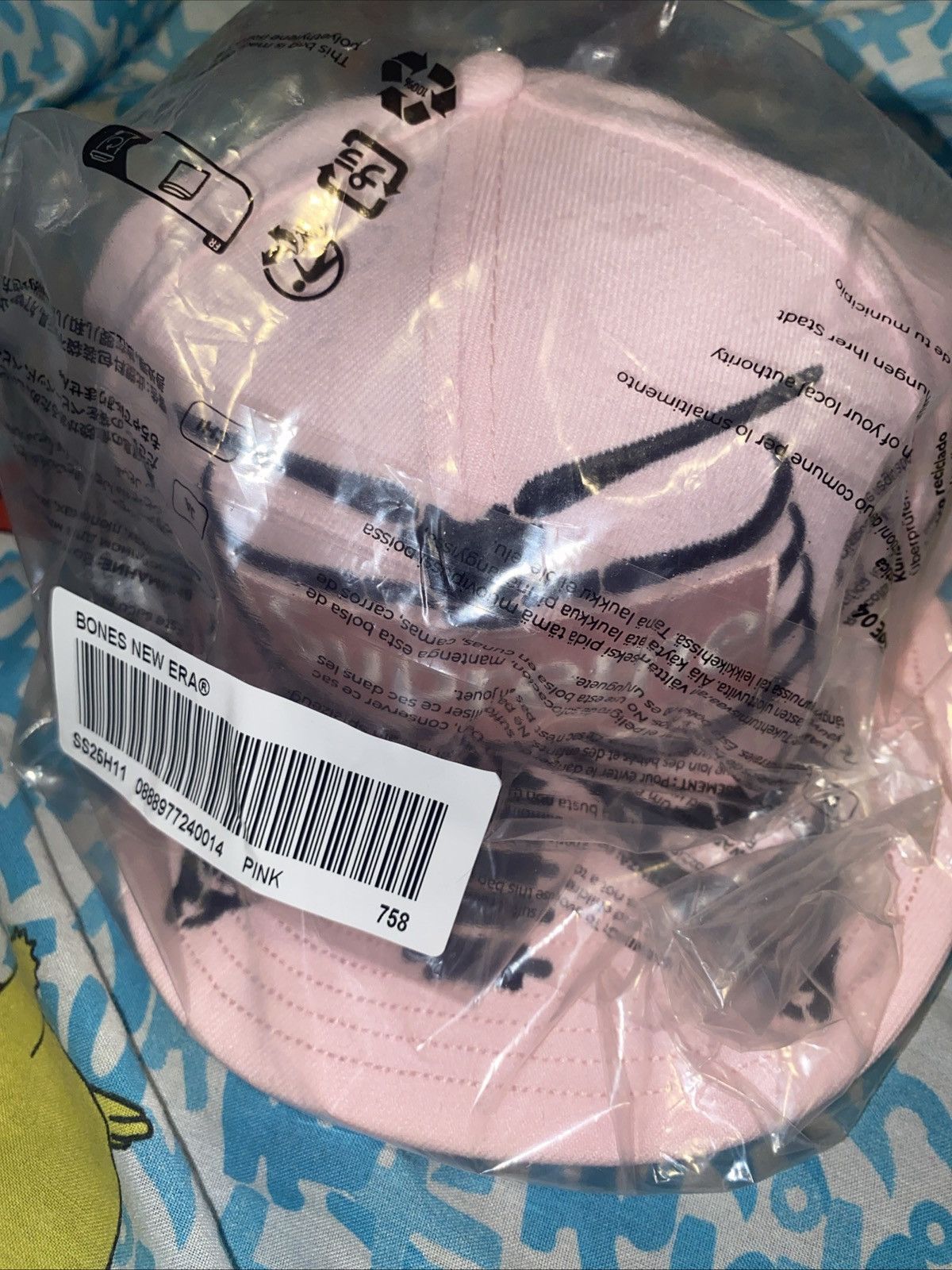 New Era × Supreme Supreme Bones Box Logo New Era 59Fifty Cap Pink Size 7 5/8 Size ONE SIZE - 3 Thumbnail