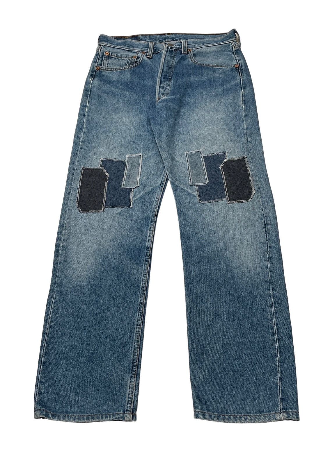 Levi's Vintage Levi’s Made In Usa Patchwork Jeans 1990s Size US 30 / EU 46 - 1 Thumbnail