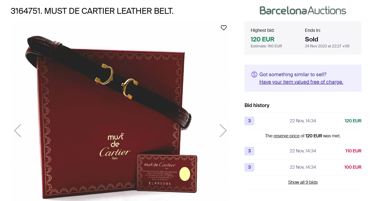 Cartier × Vintage Vintage Must De Cartier leather belt Size ONE SIZE - 8 Thumbnail