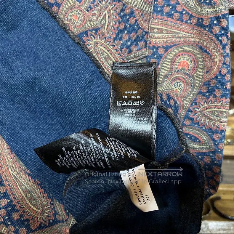 RRL Ralph Lauren Blue dyed cashew flower pure cotton short