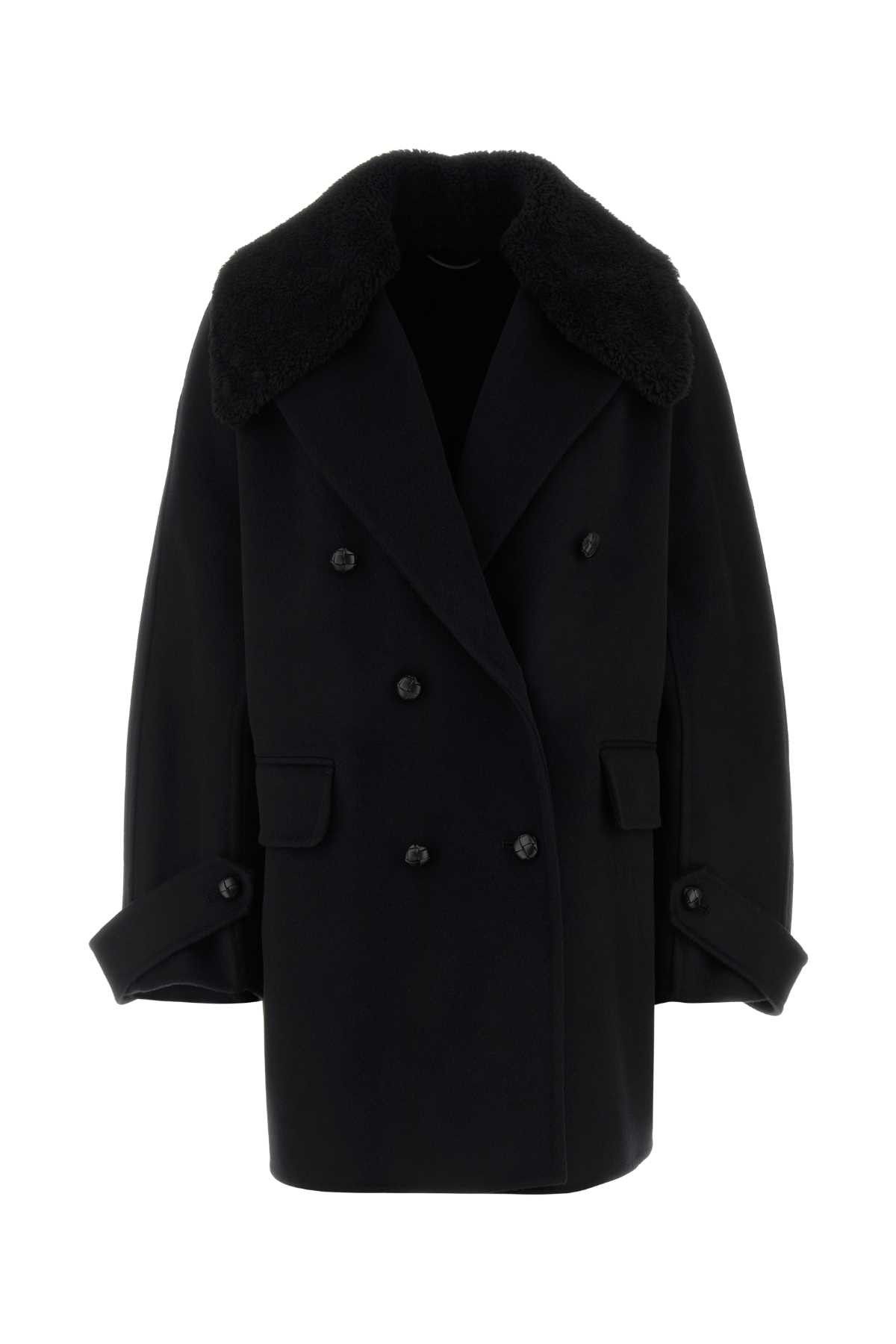 Ermanno Scervino Black Wool Coat Size XS / US 0-2 / IT 36-38 - 1 Thumbnail