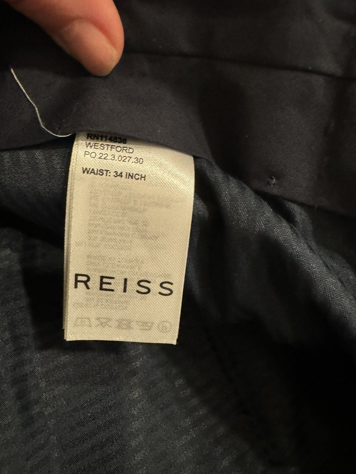 Reiss NEW Men’s Reiss Westford Slim Chino Pant Navy 34 Waist Size 34R - 5 Thumbnail