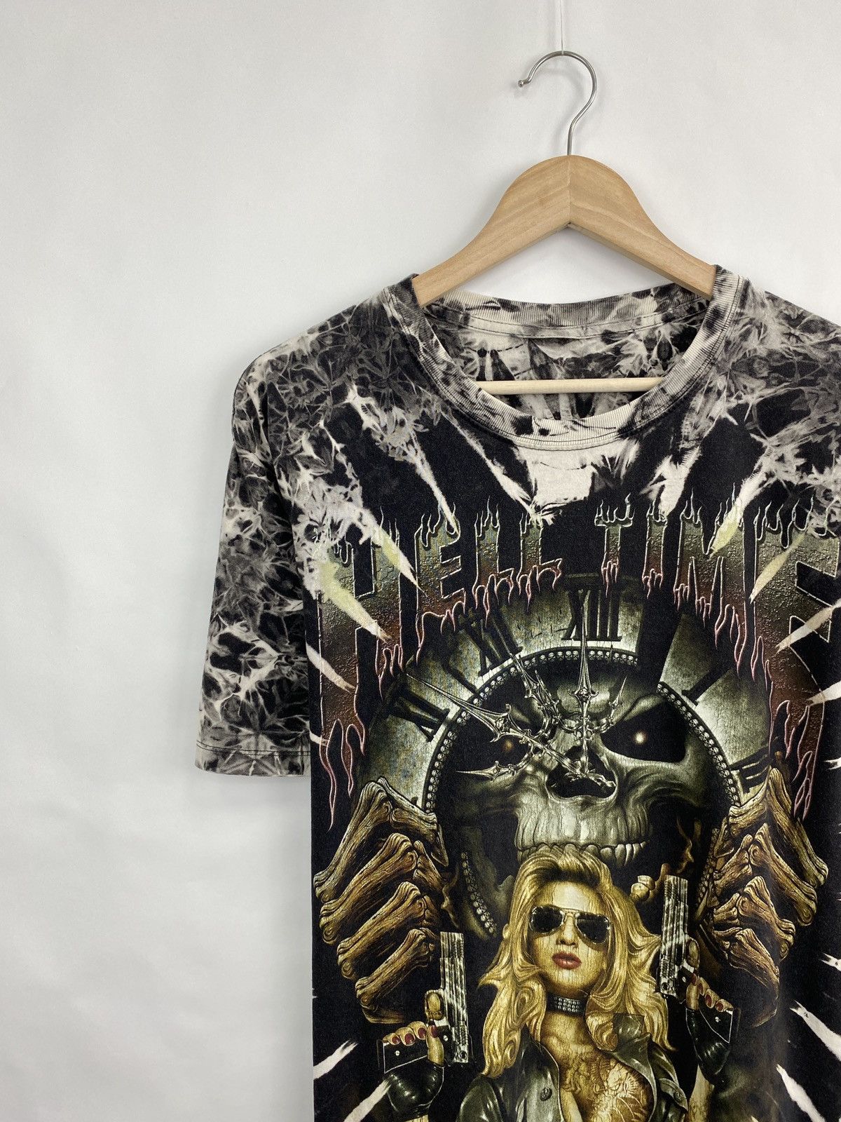 Affliction 💀 Vintage 90s Skull Sexy Girl Hell Time DeathT-Shirt Rare Size US L / EU 52-54 / 3 - 2 Thumbnail