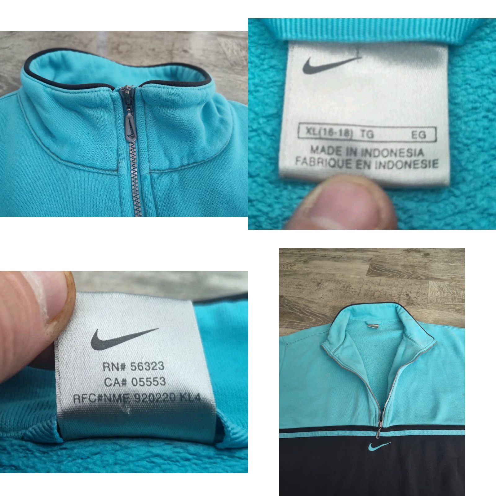 Nike Vtg Nike Women's Quarter Zip Center Swoosh Pullover Sweatshirt Size XL Blue Size XL / US 12-14 / IT 48-50 - 8 Thumbnail