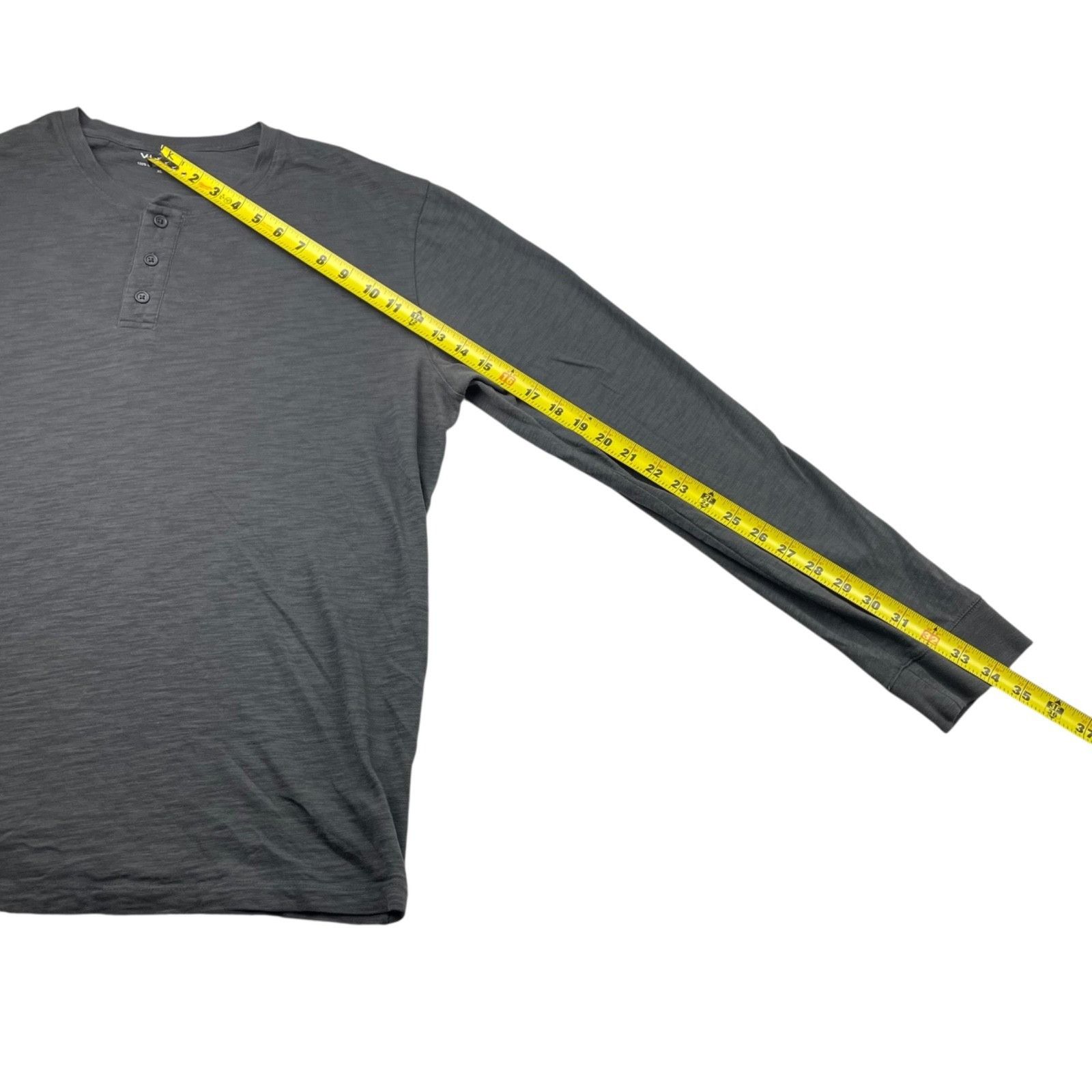 Vince Vince Men's 100% Cotton L/S Henley T-Shirt Gray • XL Size US XL / EU 56 / 4 - 5 Thumbnail