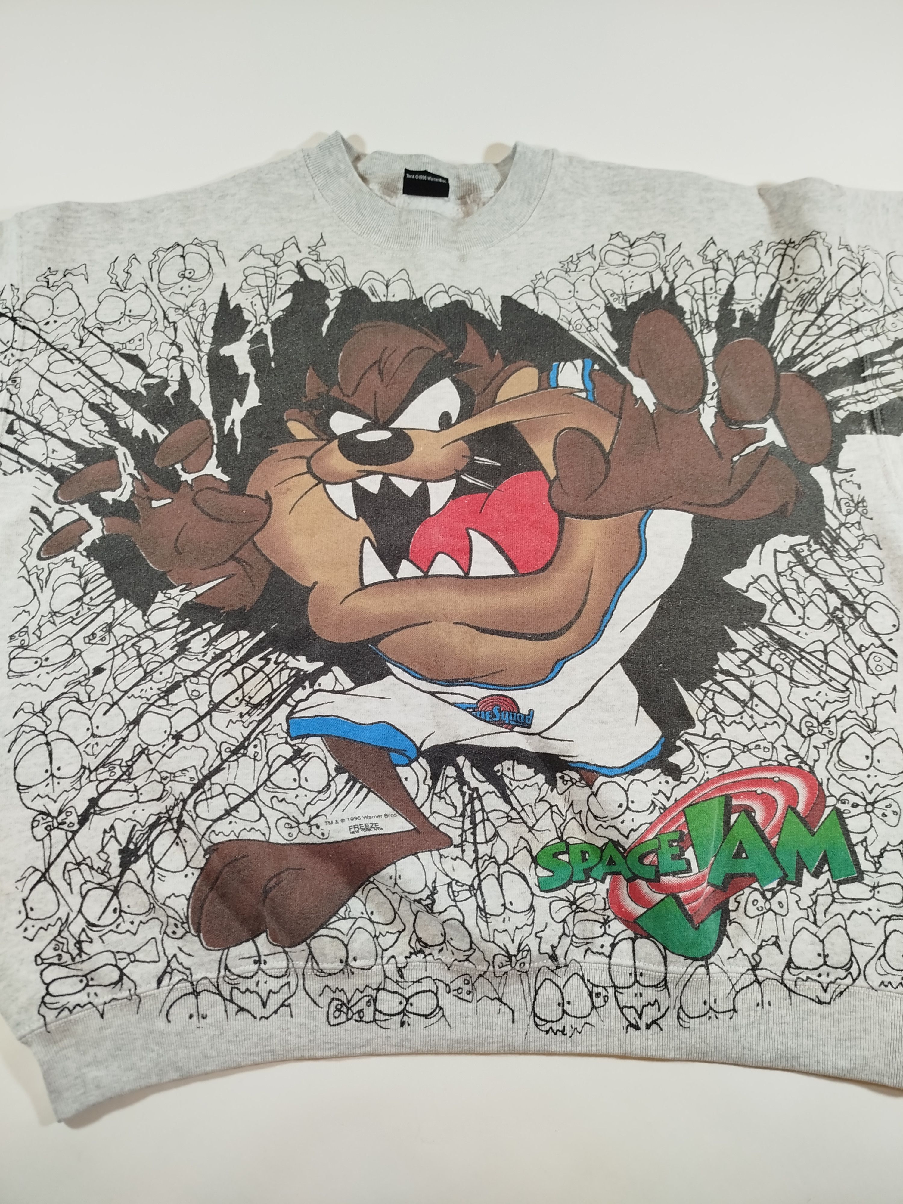 Vintage × Warner Bros Vintage Space Jam Crewneck Taz All Over Print Size US M / EU 48-50 / 2 - 2 Thumbnail
