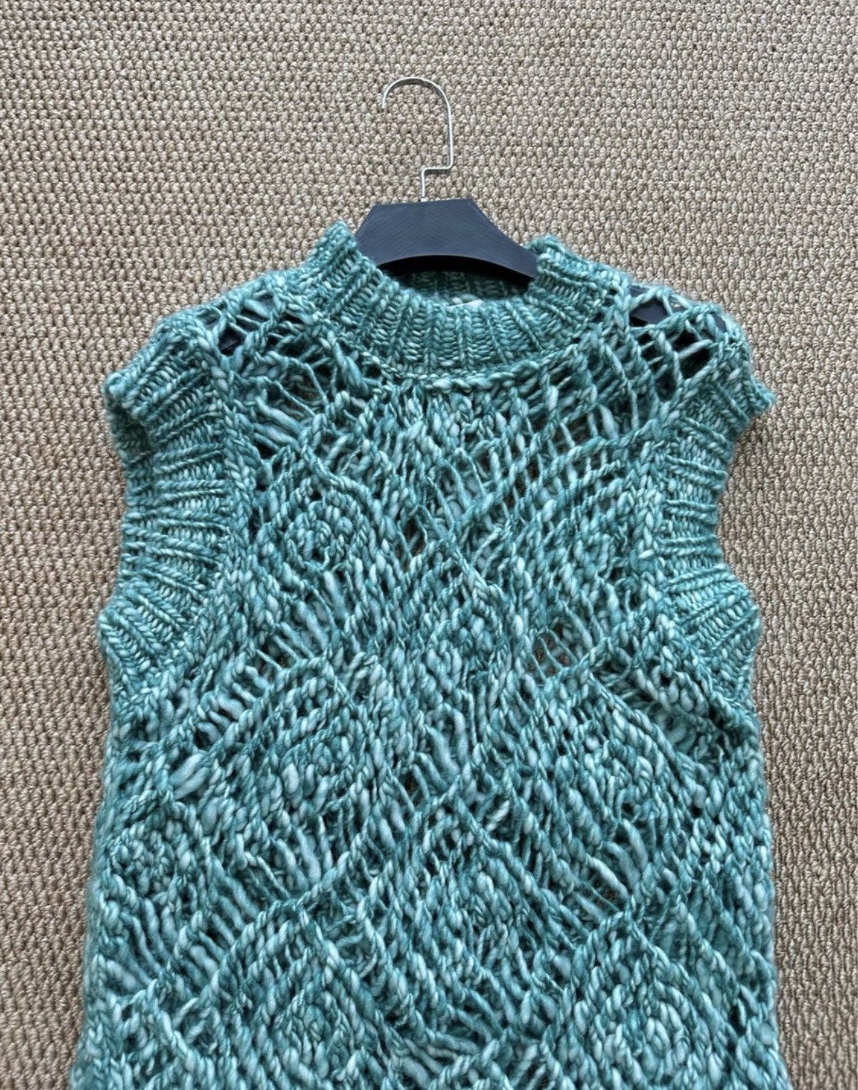 Namacheko Namacheko Green Marled Chunky Knit Sleeveless Vest K23 Size XL / US 12-14 / IT 48-50 - 2 Thumbnail