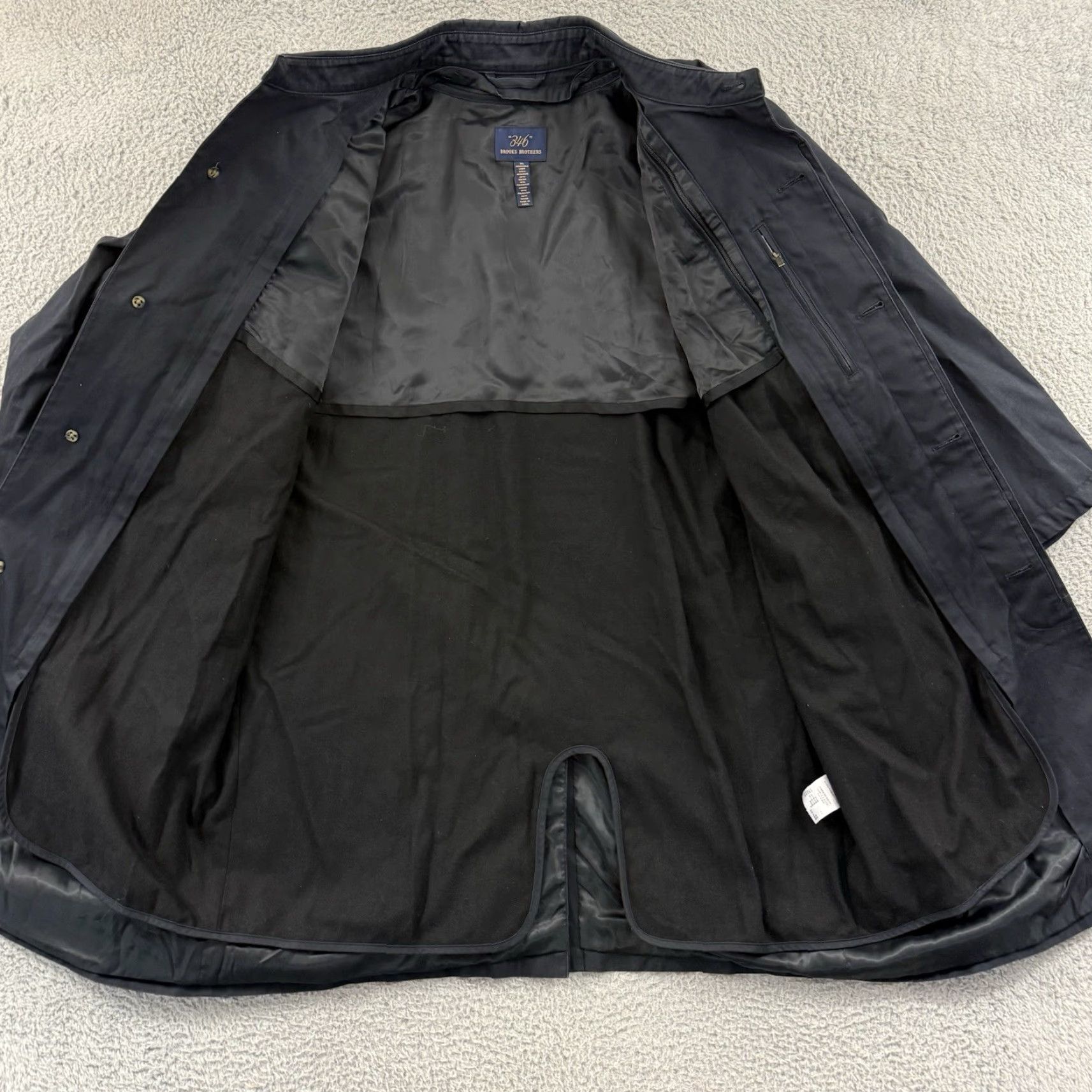 Brooks Brothers Brooks Brothers 346 Trench Coat Mens M Blue Long Coat Classic Button Up All Seasons Lined Wool Trim JACKET/COAT Size US M / EU 48-50 / 2 - 6 Thumbnail