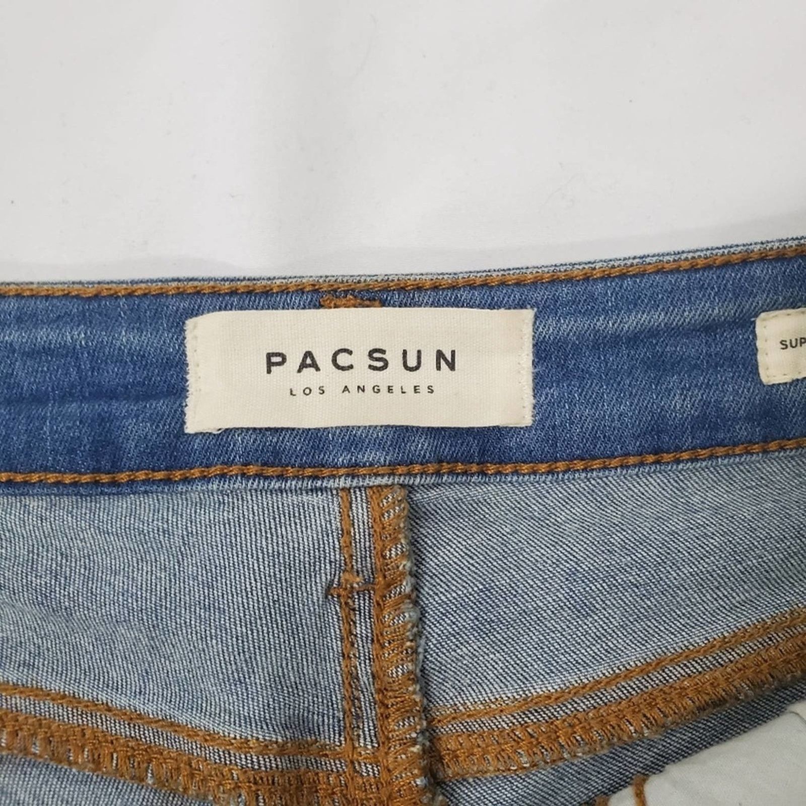 Pacsun Pacsun Super Stretch Shortie Destressed Cutoff Jean Shorts Size 23" - 5 Thumbnail