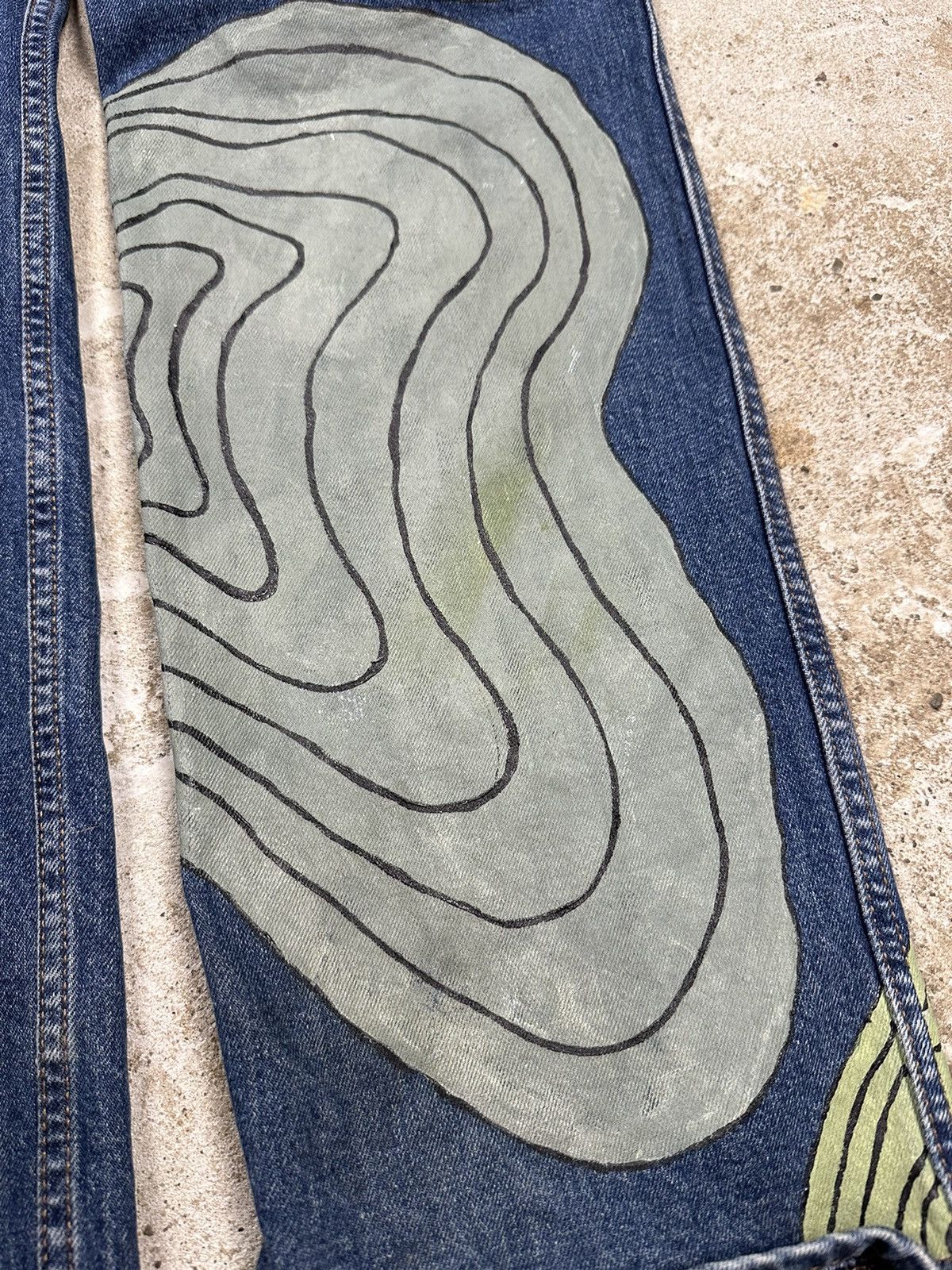 Vintage × Wrangler ‼️ Vintage y2k Wrangler Custom Reworked Pants Painted Size US 34 / EU 50 - 9 Thumbnail