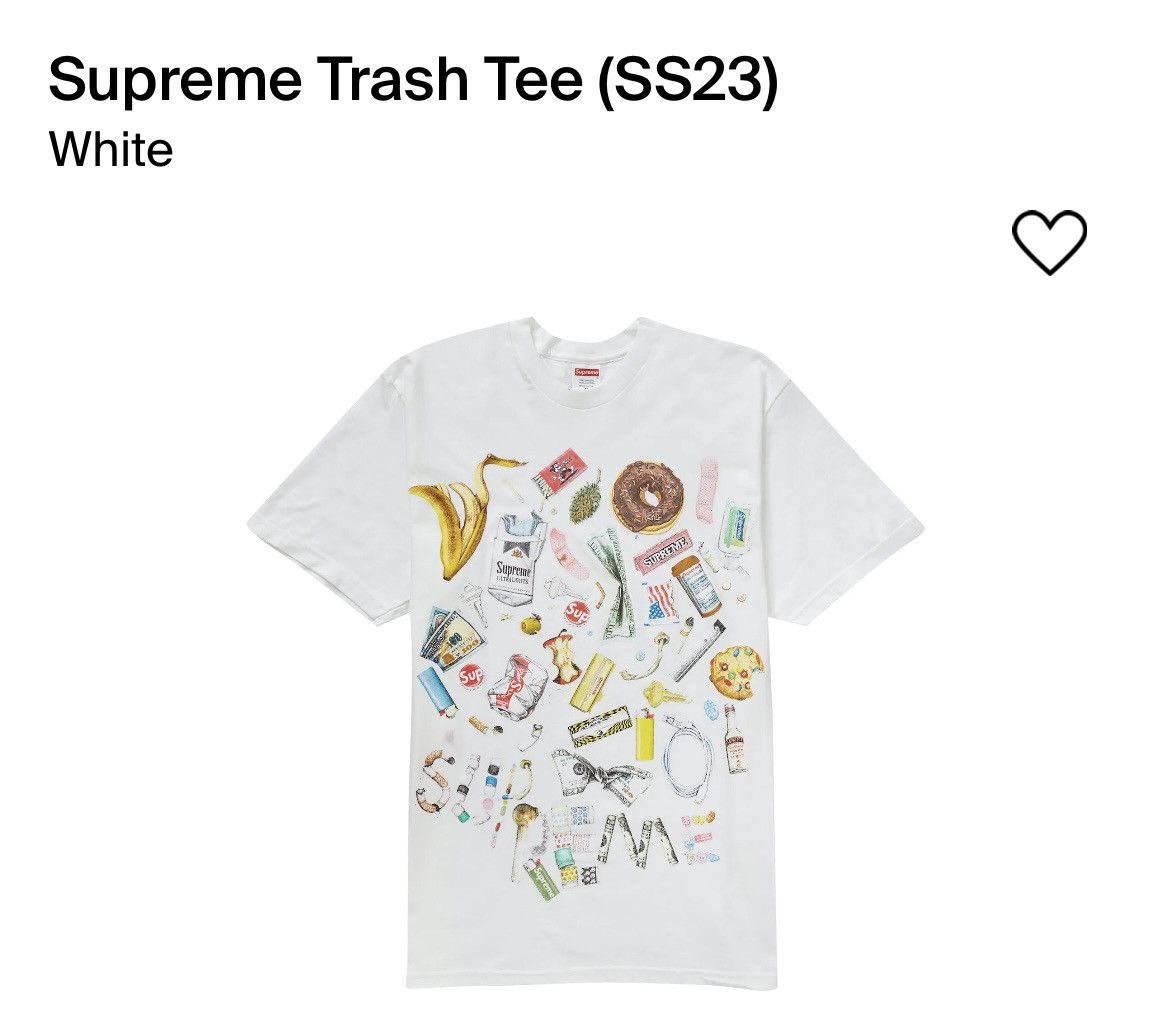 image of Supreme Trash Tee in White, Men's (Size Large)