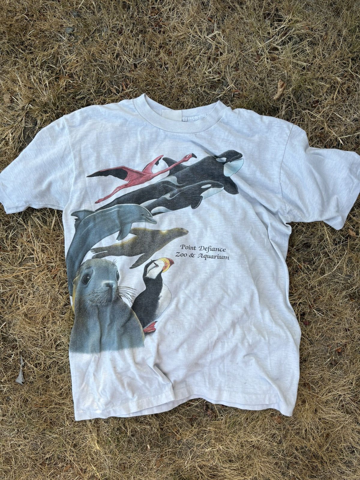 Vintage Vintage 90s Sea Animal Wrap Around T Shirt Size US M / EU 48-50 / 2 - 5 Thumbnail