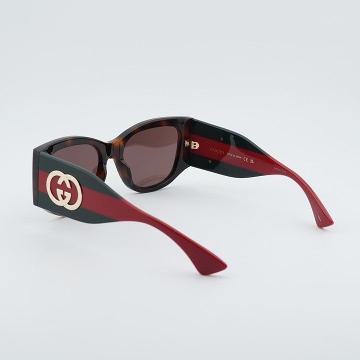 Gucci Gucci GG2115S 002 Sunglasses Dark Havana Cat Eye Frame Size ONE SIZE - 8 Thumbnail