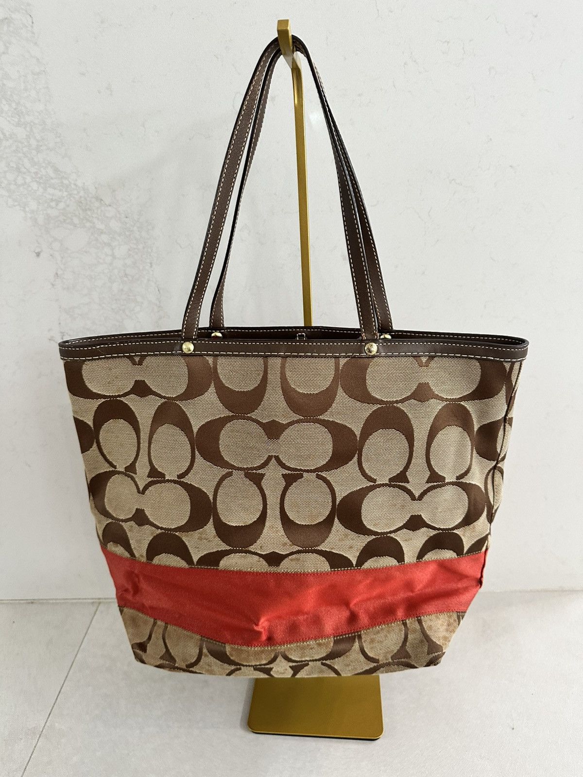 Coach The Coach City Tote Signature Canvas in Brown and Red Size ONE SIZE - 5 Thumbnail