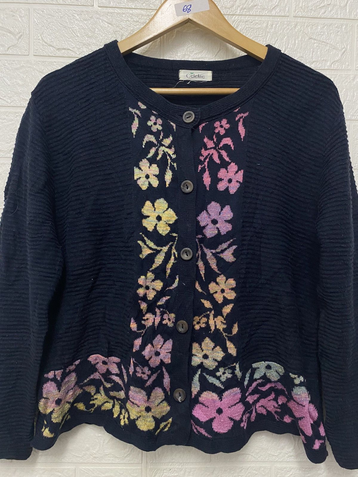 Japanese Brand Vintage Celeine brand cardigan with a floral pattern Size US M / EU 48-50 / 2 - 2 Thumbnail