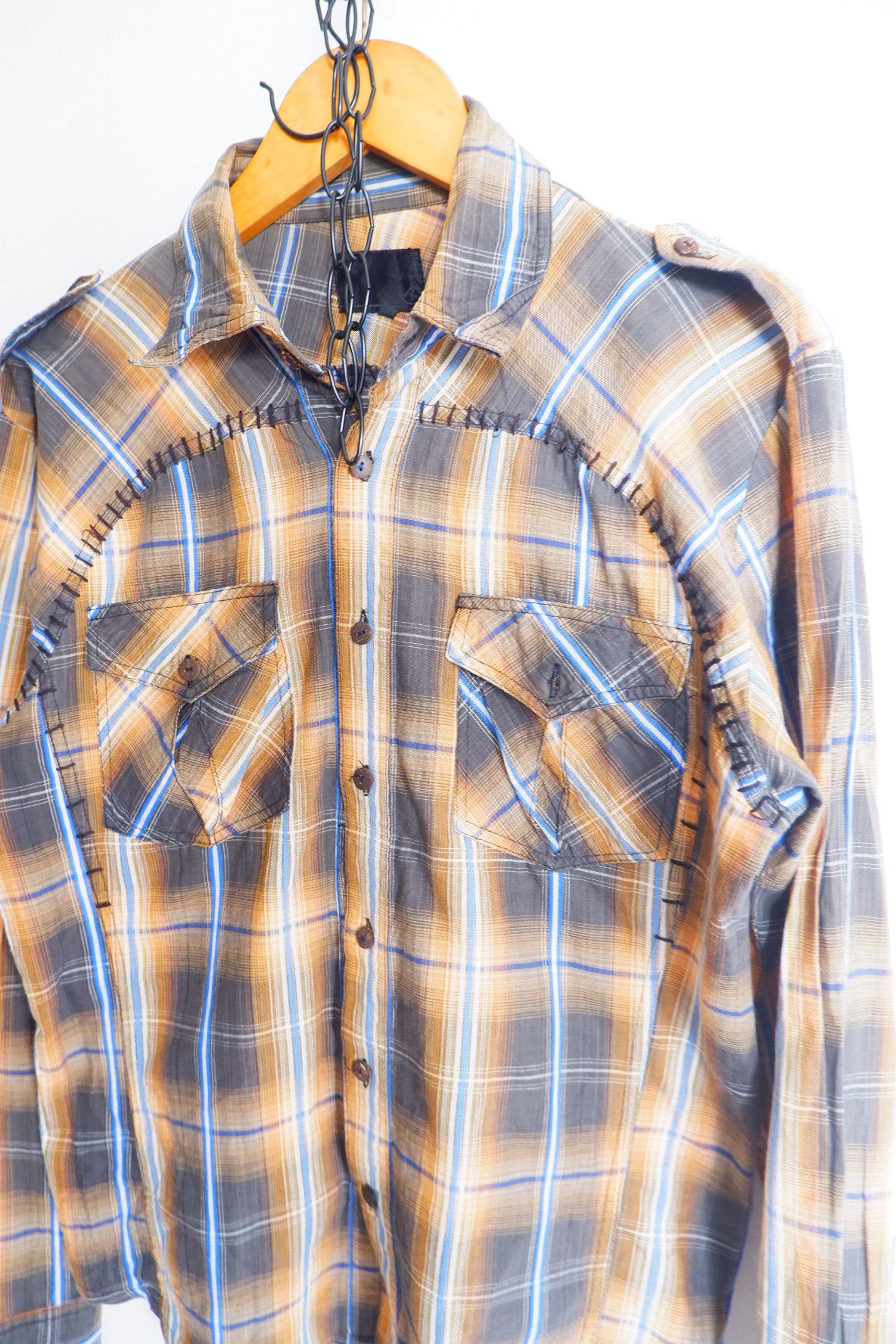 Le Grande Bleu (L.G.B.) Vintage Accoustic Japan Stitch Button Shirts Size US L / EU 52-54 / 3 - 3 Thumbnail