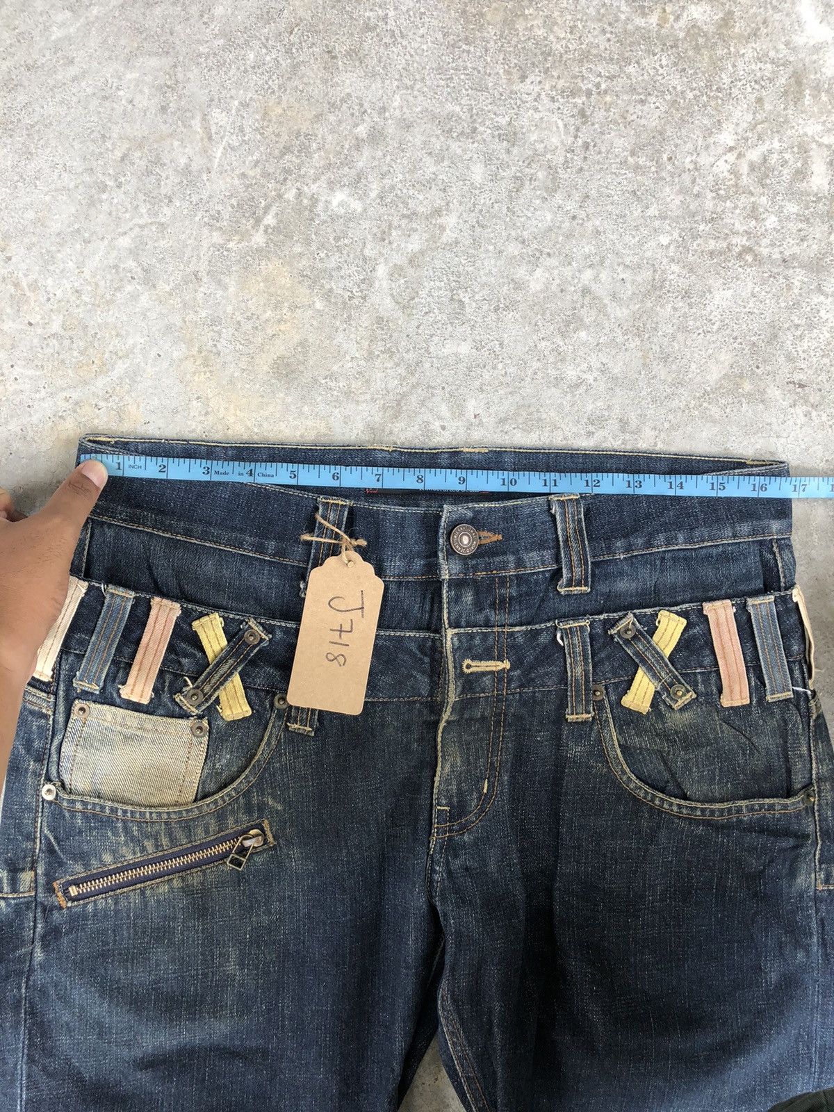 Hysteric Glamour Japanese Dominate Handcrafted Double Waist Distressed Jeans Size US 33 - 16 Thumbnail