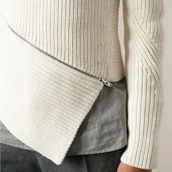 Alexander Wang ALEXANDER WANG Asymmetrical Zip Peel Away Knitted Sweater Size M / US 6-8 / IT 42-44 - 21 Thumbnail