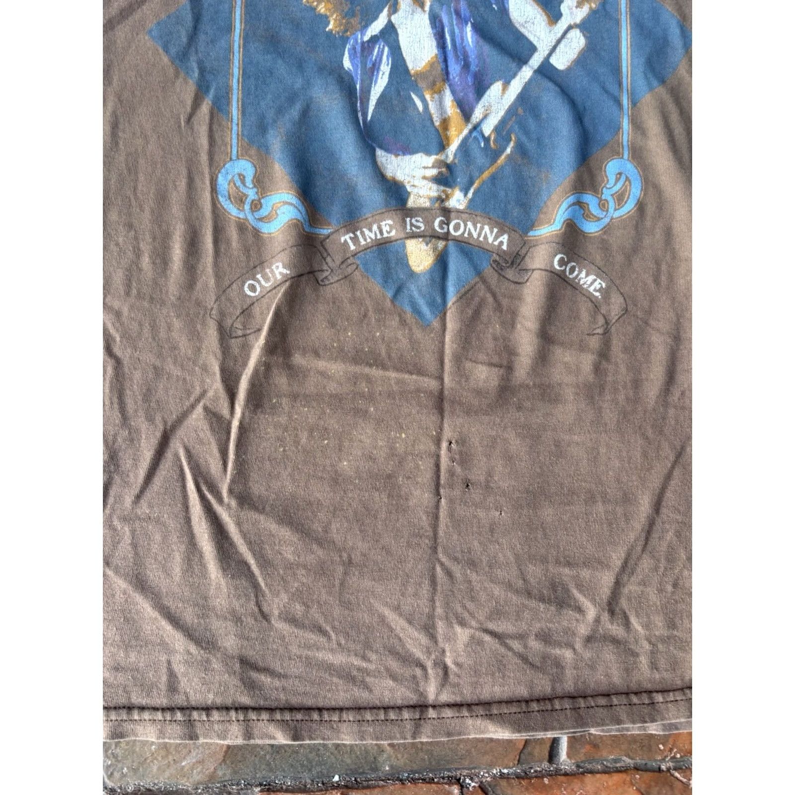Tultex VINTAGE REO Speedwagon Tour 25 Year Anniversary T-Shirt XL Mens Brown Cotton Short Sleeve Crew Neck Size US XL / EU 56 / 4 - 4 Thumbnail