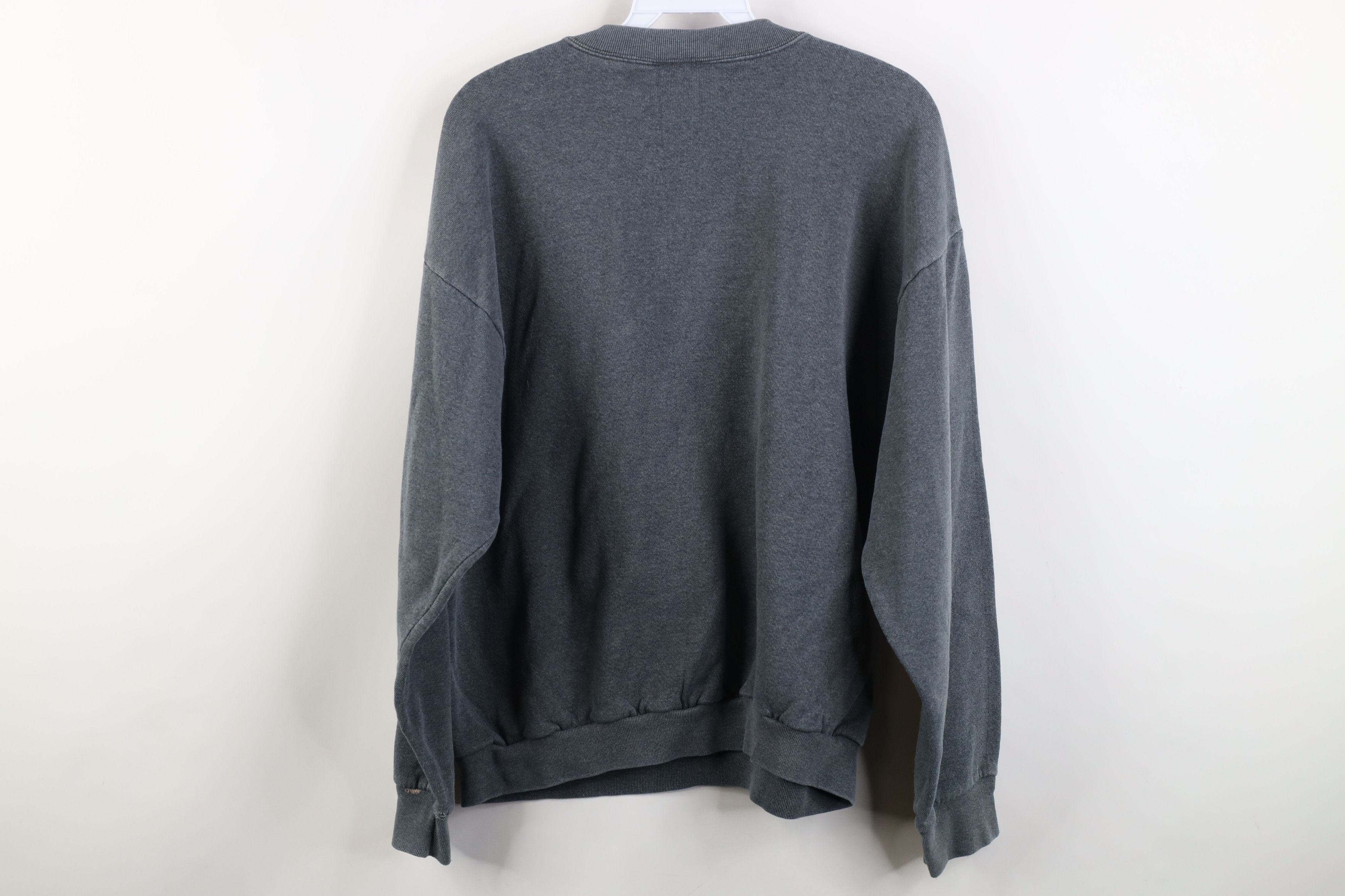Vintage Vintage 90s Streetwear Blank Crewneck Sweatshirt Gray USA Size L / US 10 / IT 46 - 12 Thumbnail