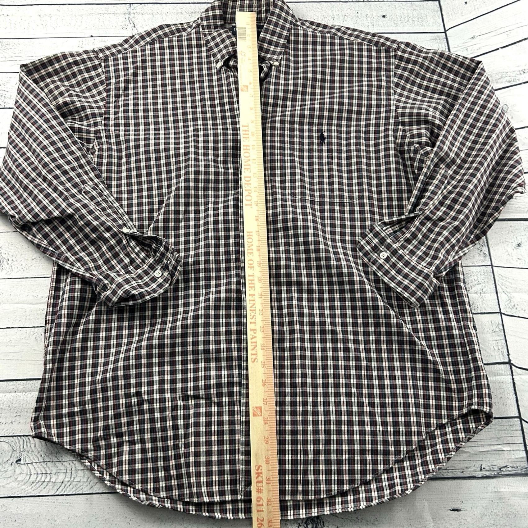 Polo Ralph Lauren Ralph Lauren Big Shirt Long Sleeve Plaid Button Front Shirt Men's Large Blue Red Size US L / EU 52-54 / 3 - 4 Thumbnail