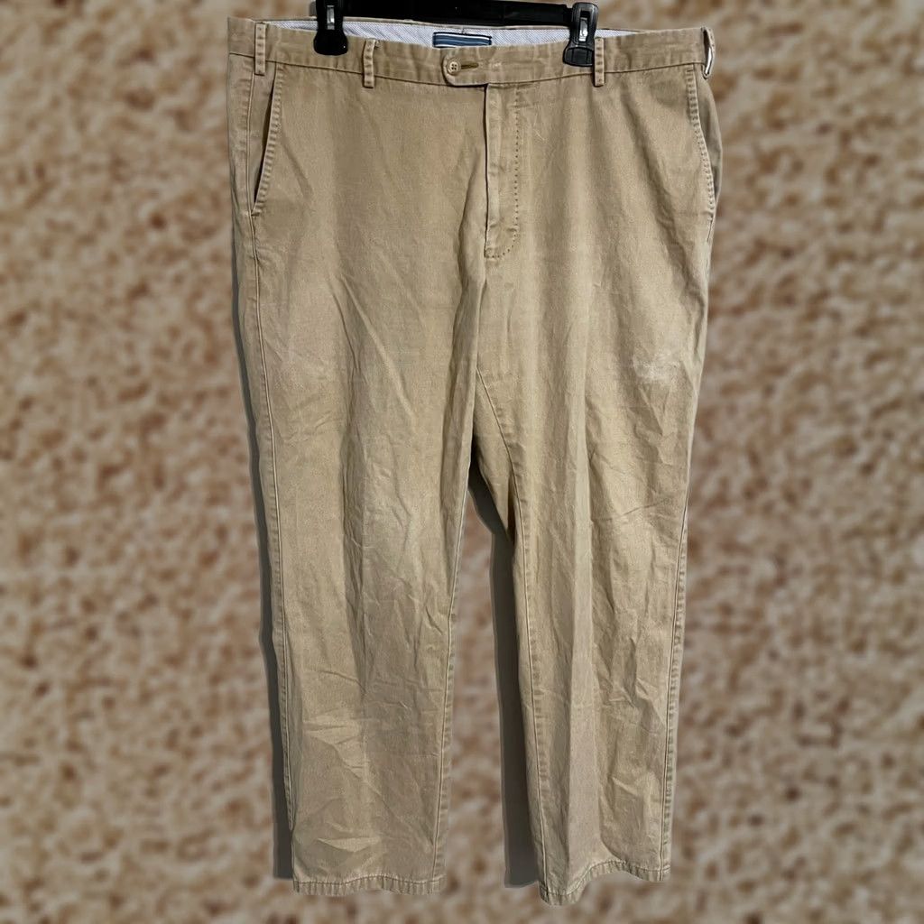 Peter Millar Peter Millar Preppy Pima Cotton Beige Khaki Pants - Men's 40x31 Flat Front Size US 41 - 1 Thumbnail