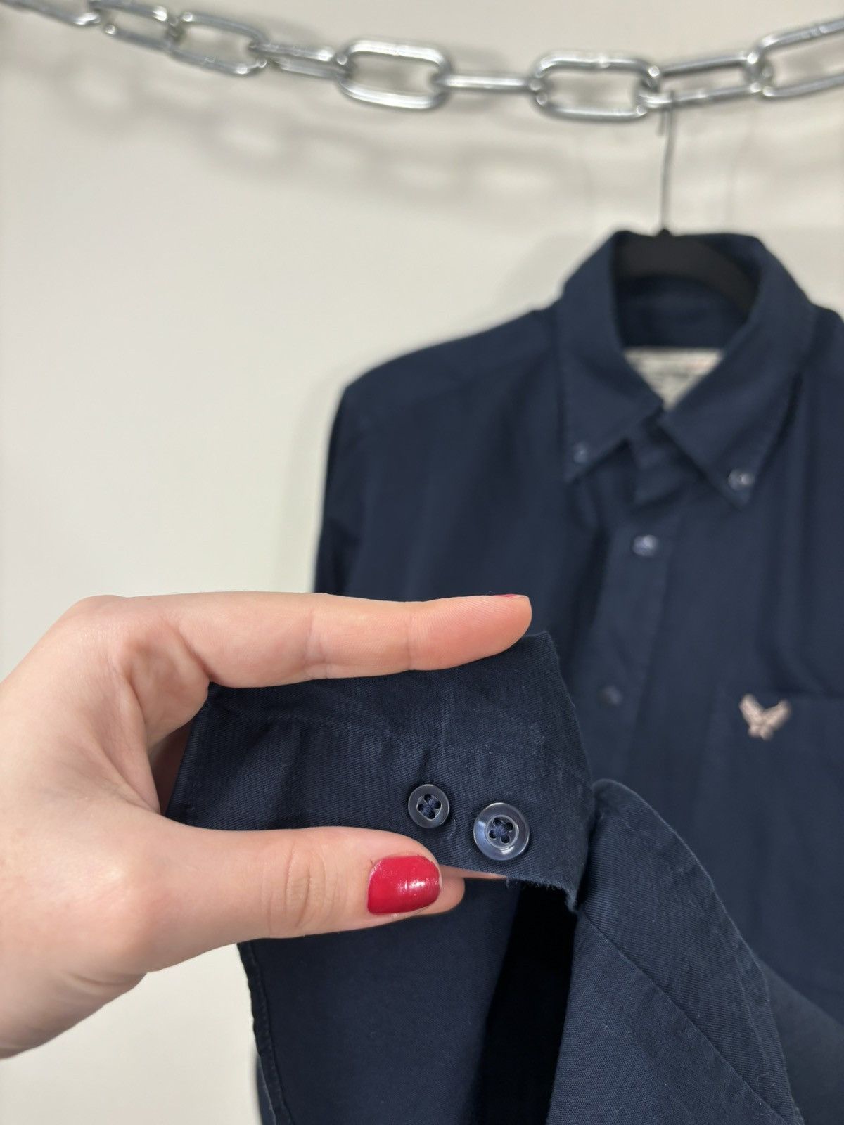Avirex Vintage Avirex Men’s Navy Blue Military Long Sleeve Shirt Size US M / EU 48-50 / 2 - 10 Thumbnail