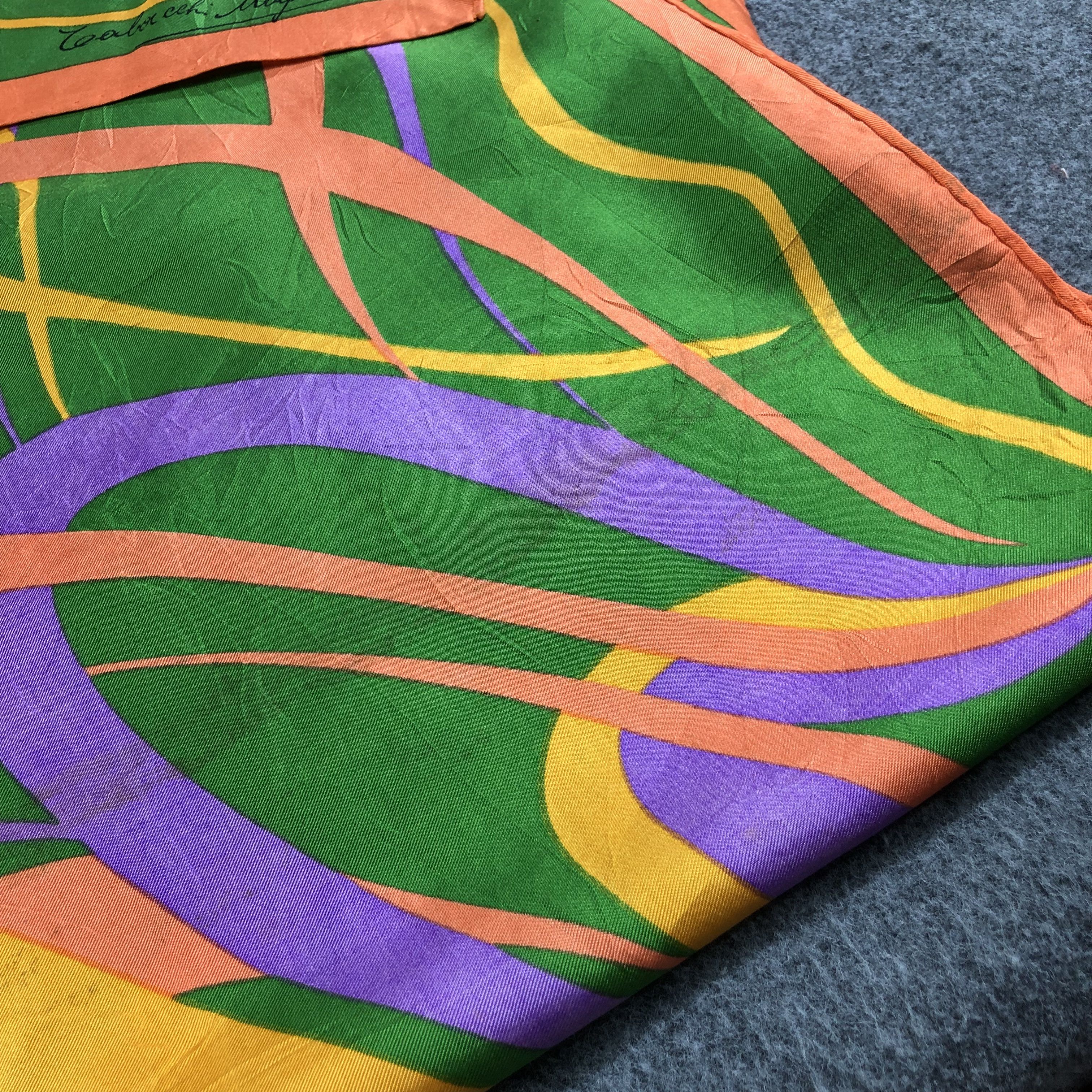 Japanese Brand Luxury Abstract Hand Rolled Silk Scarf M450 Size ONE SIZE - 6 Thumbnail