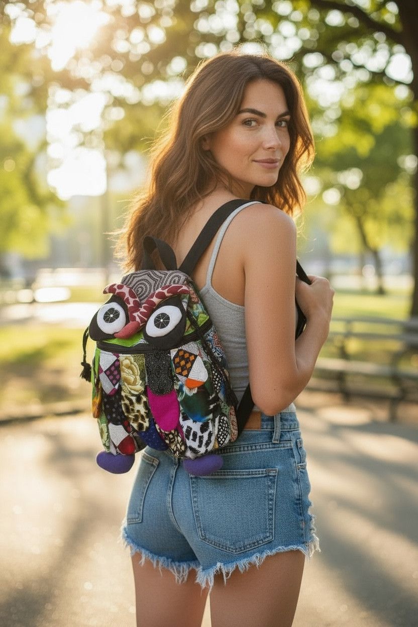 Japanese Brand 🔥Custom Owl Patchwork Art Kapital Design Mini Backpack Size ONE SIZE - 1 Thumbnail