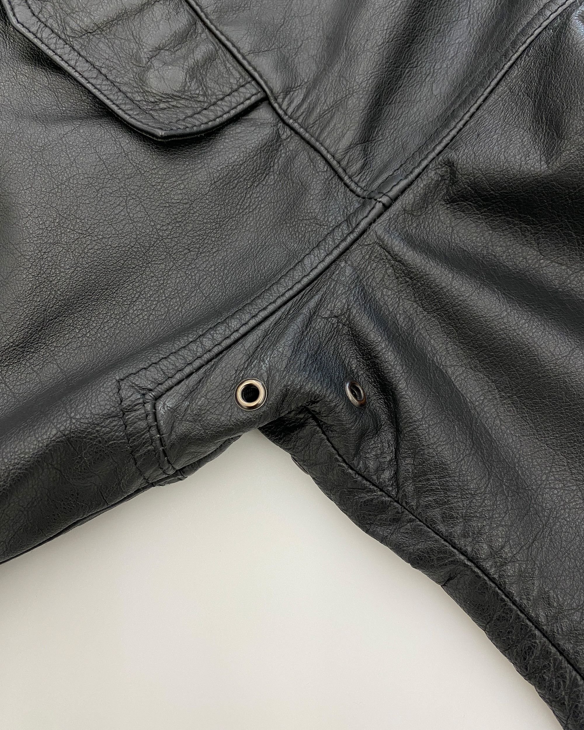 Vintage 1999 1990s Polizei Riri Zip Cowhide Leatherjacket Size US L / EU 52-54 / 3 - 12 Thumbnail