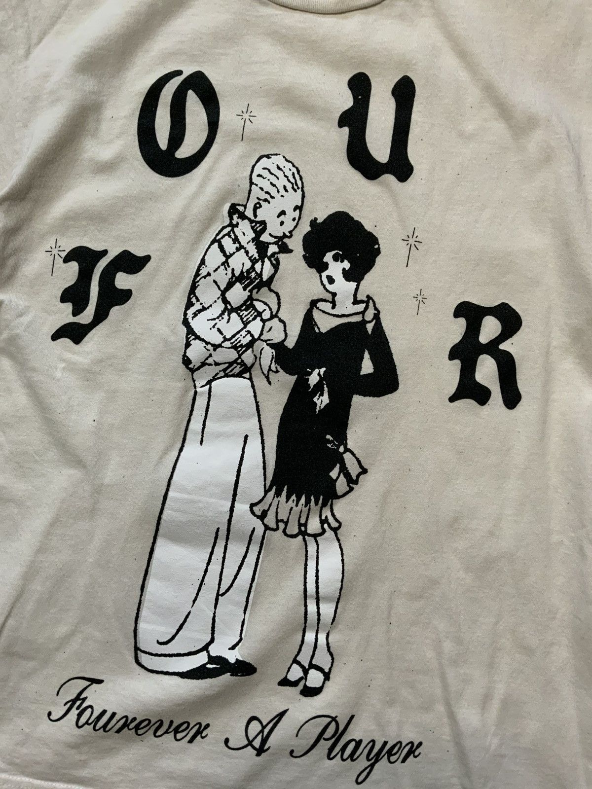 4HUNNID 4 Hunnid YG Fourever A Player Four Graphic Natural T-Shirt Size US M / EU 48-50 / 2 - 4 Thumbnail