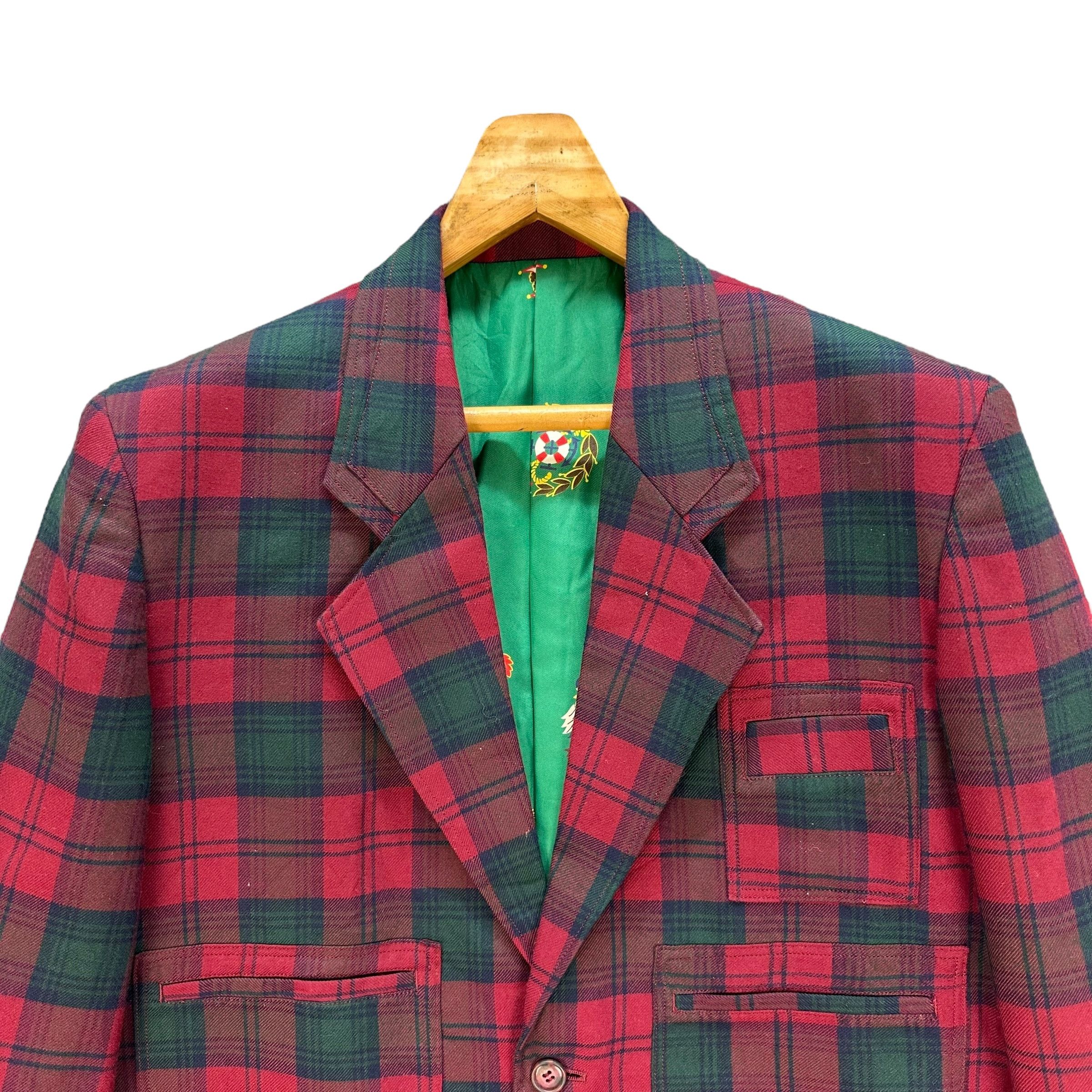 Japanese Brand MILK BOY Red Tartan Multipocket Work Casual Jacket #A53-1227 Size US L / EU 52-54 / 3 - 3 Thumbnail