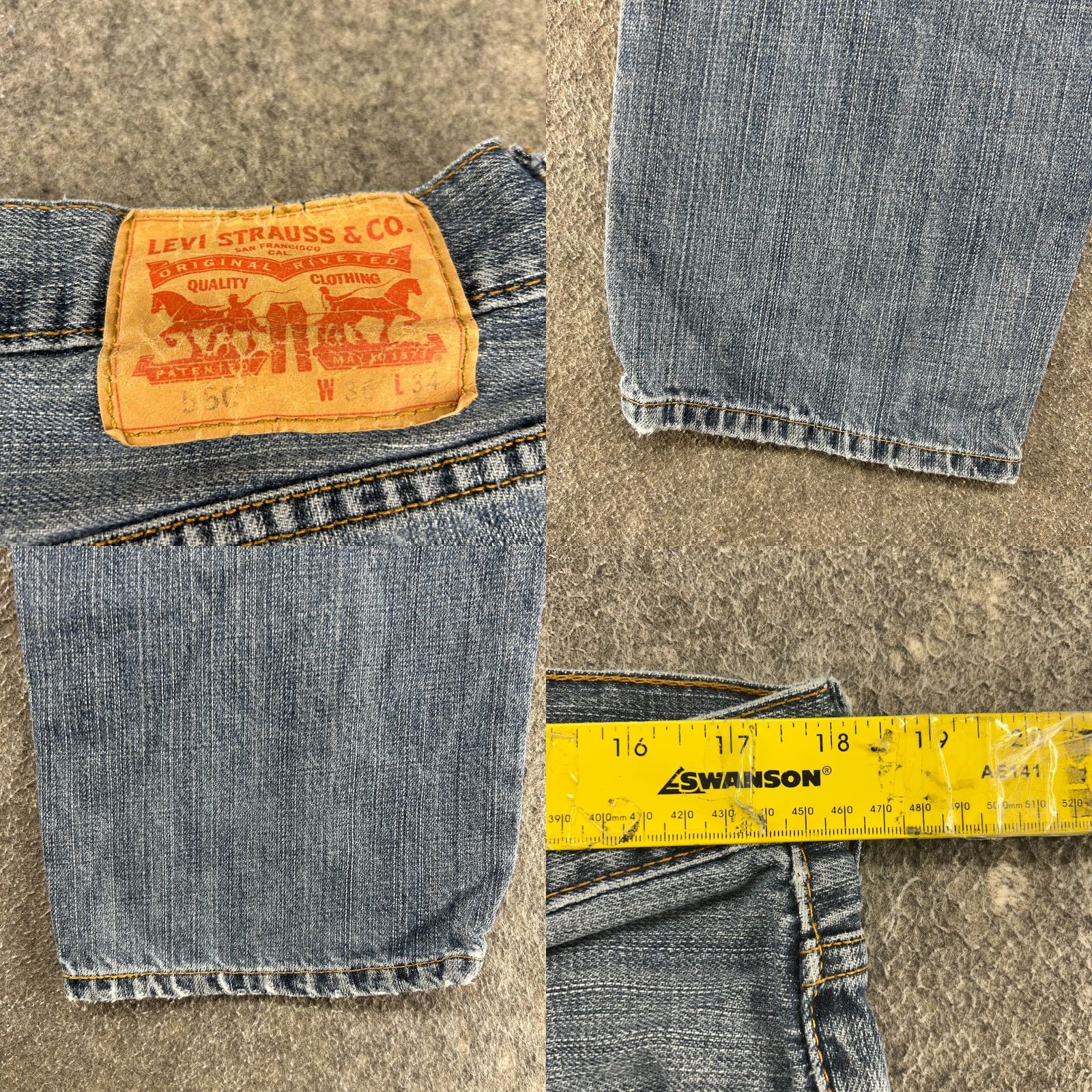 Levi's Levi's 550 Jeans Mens 36x32 Blue Relaxed Fit Straight Leg Distressed Light Wash 90s USA Jeans Mens Regular Size US 36 / EU 52 - 9 Thumbnail