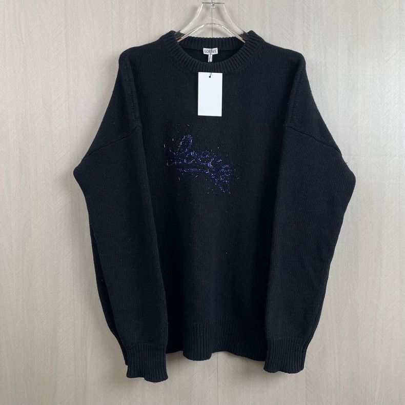 Loewe Loewe Logo Knit Sweater in Black Size US S / EU 44-46 / 1 - 5 Thumbnail