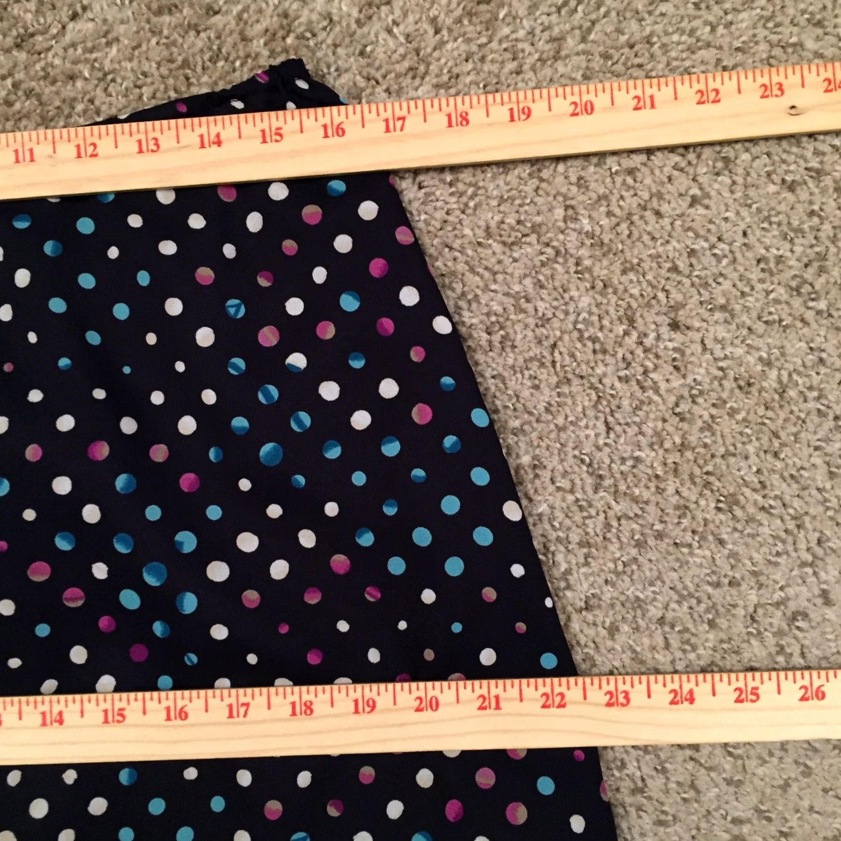 Vintage JG Hook Skirt Midi Polka Dot Blue Lined A-Line Asymmetric 12 Women Regular Polyester XS? Size 34" / US 12 / IT 48 - 3 Thumbnail