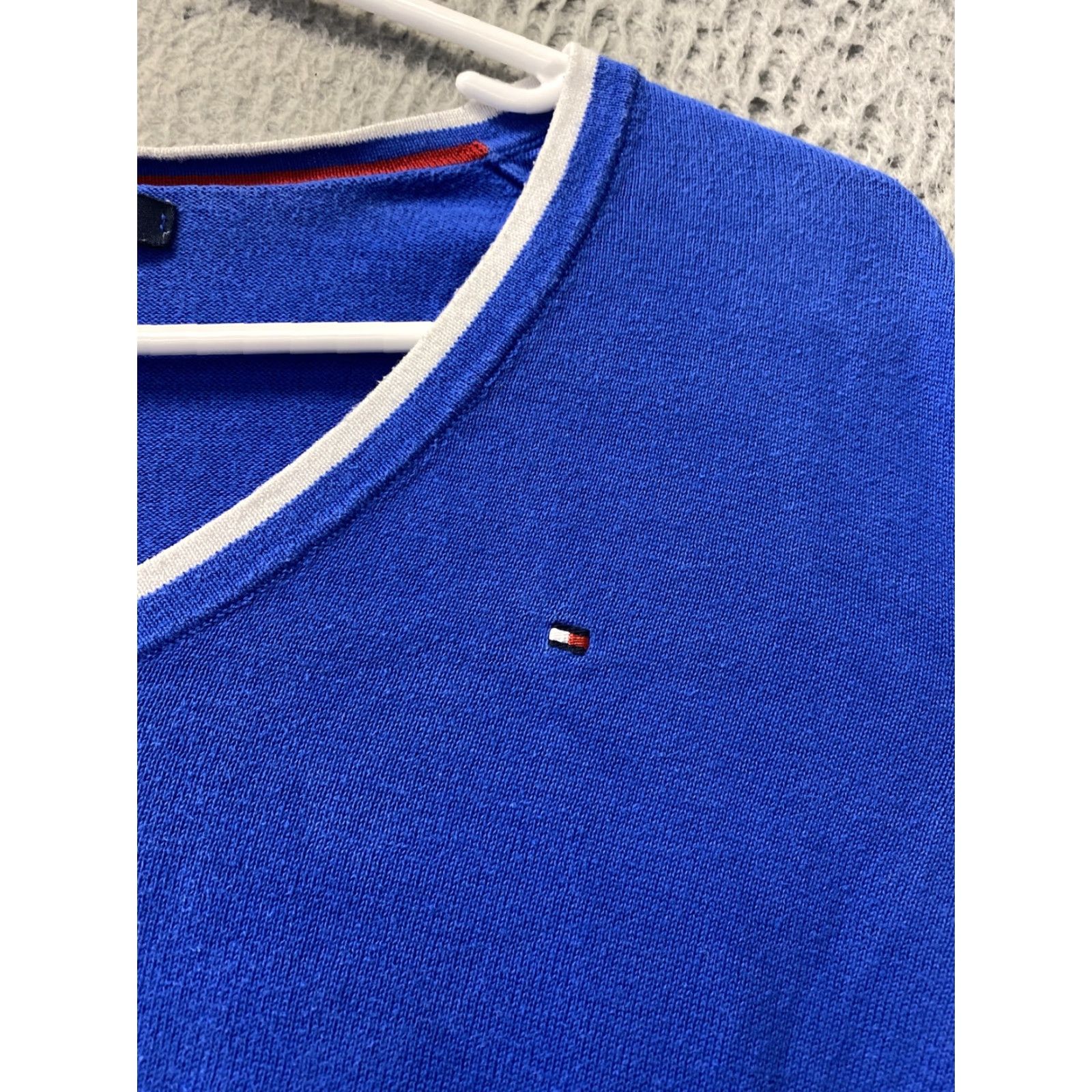 Tommy Hilfiger Tommy Hilfiger Sweatshirt Women's M Long Sleeve V-Neck Pima Cotton Blue/105-18 Size M / US 6-8 / IT 42-44 - 2 Thumbnail