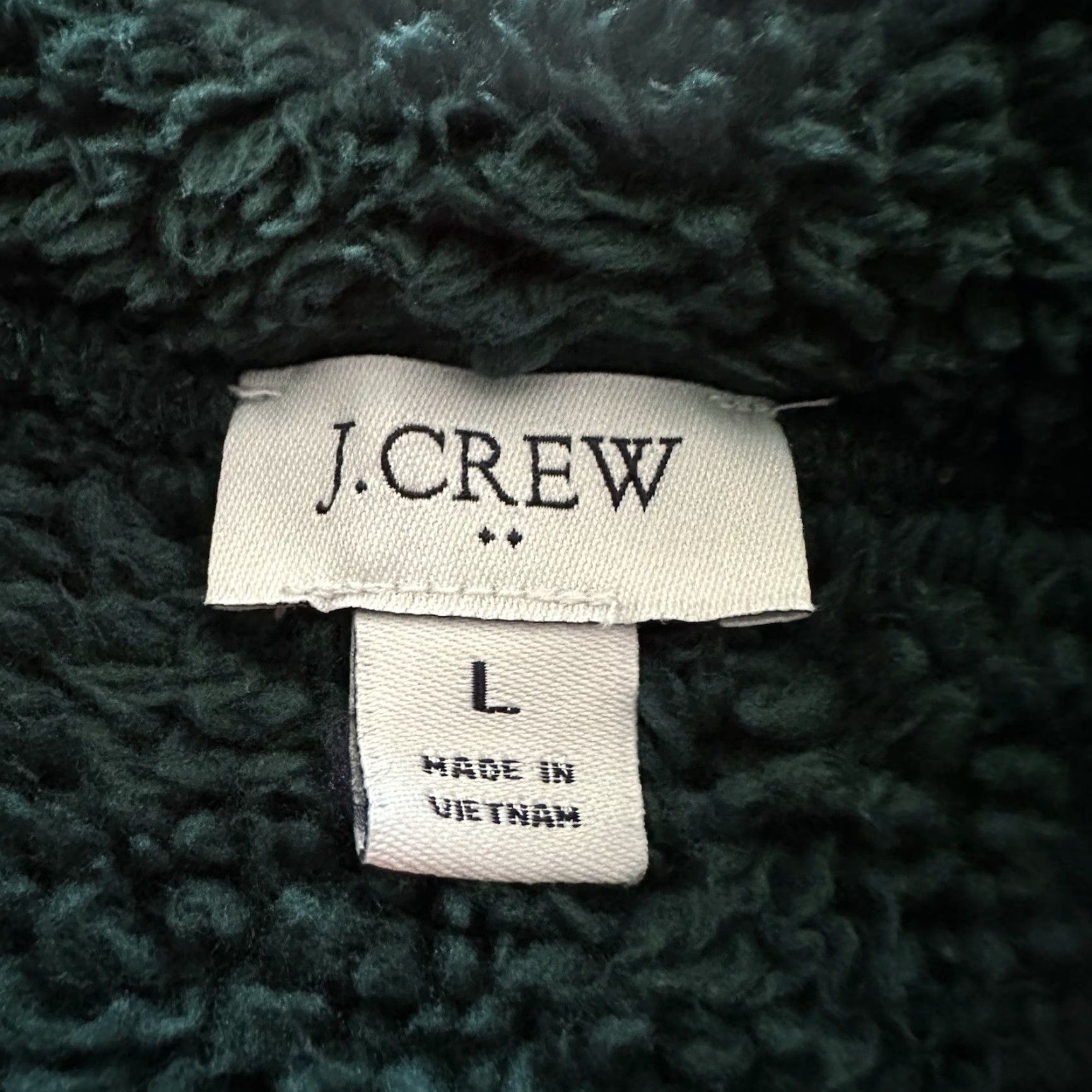 J.Crew VINTAGE J. Crew Sherpa Half Zip Pullover Fleece Womens L Emerald Green Soft Fuzzy AZ295 Size L / US 10 / IT 46 - 3 Thumbnail