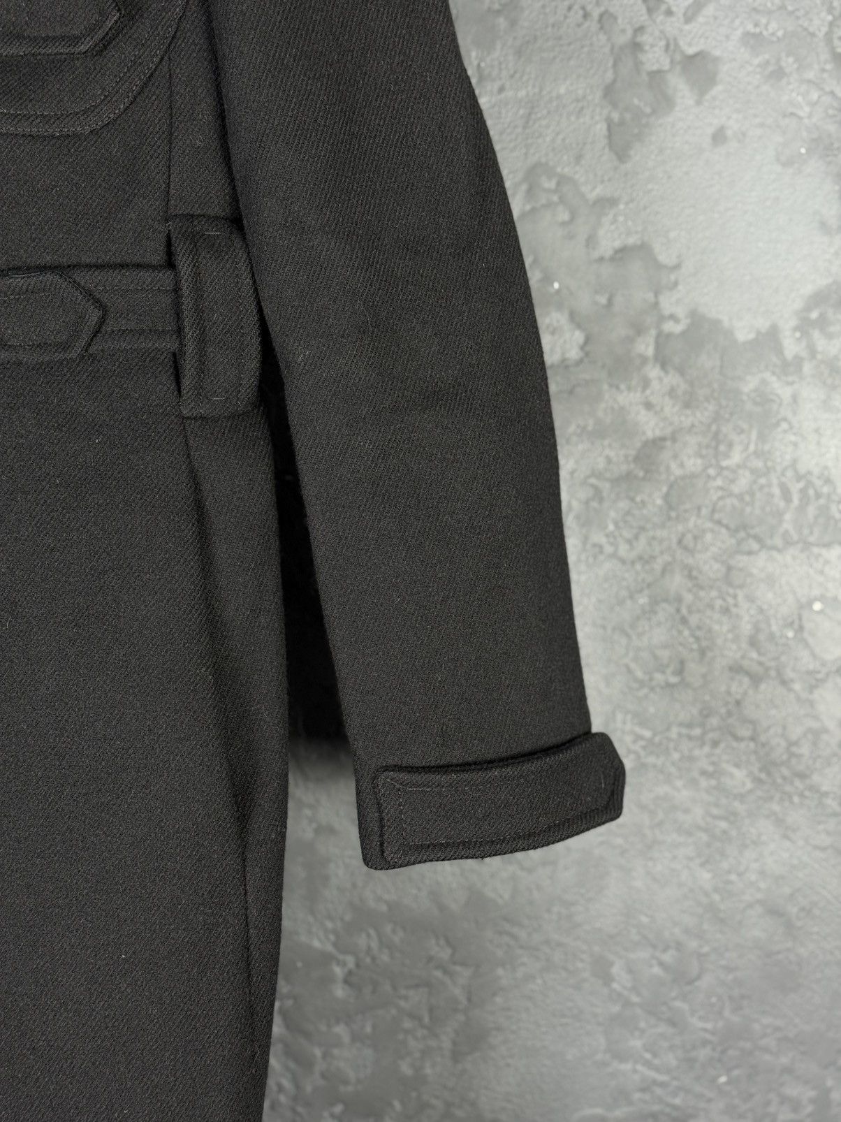 Prada 2000s Prada Women’s Black Buckled Wool Long Duffle Coat Size S / US 4 / IT 40 - 9 Thumbnail